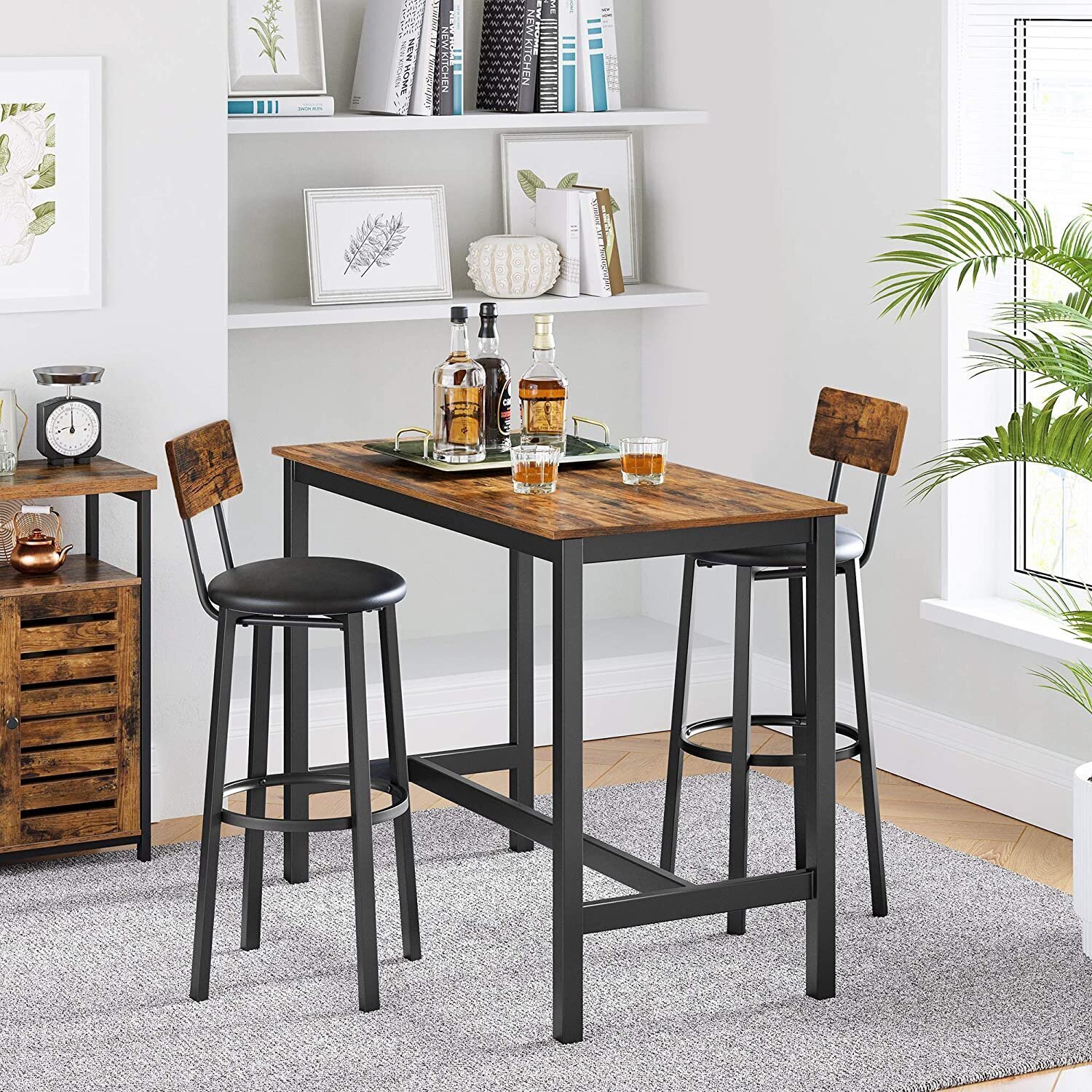Matte Black Industrial Bar Stools