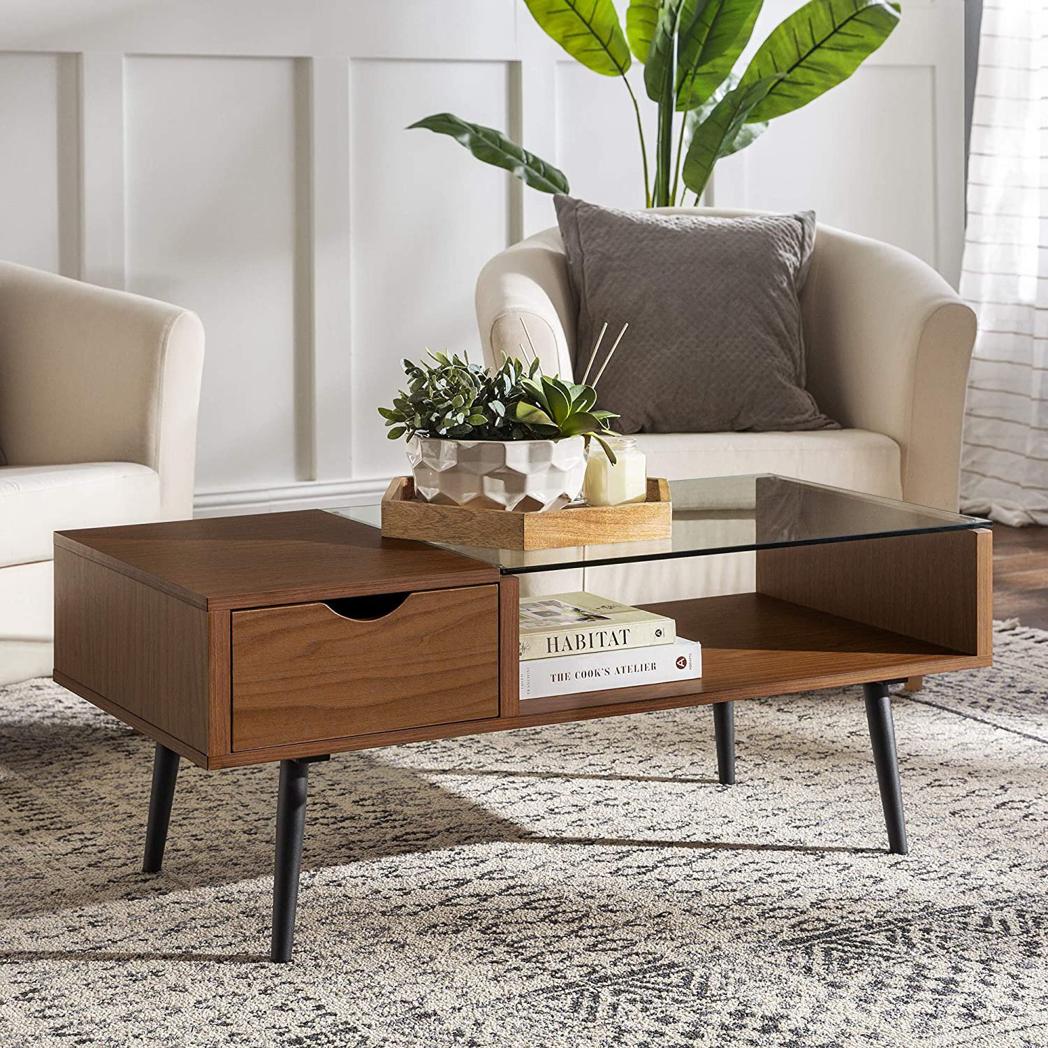 Glass And Oak Coffee Tables