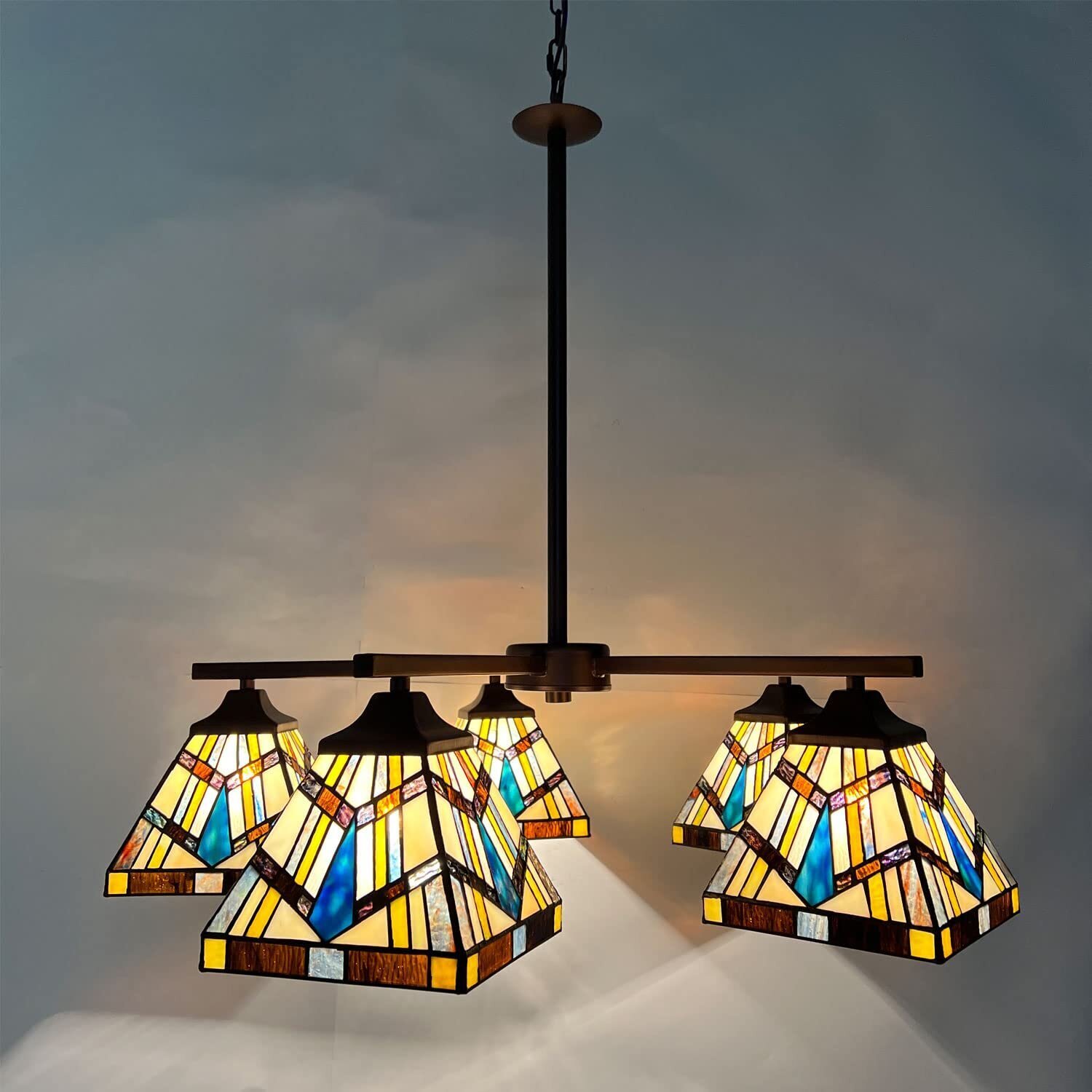 Mission Style Stained Glass Lights