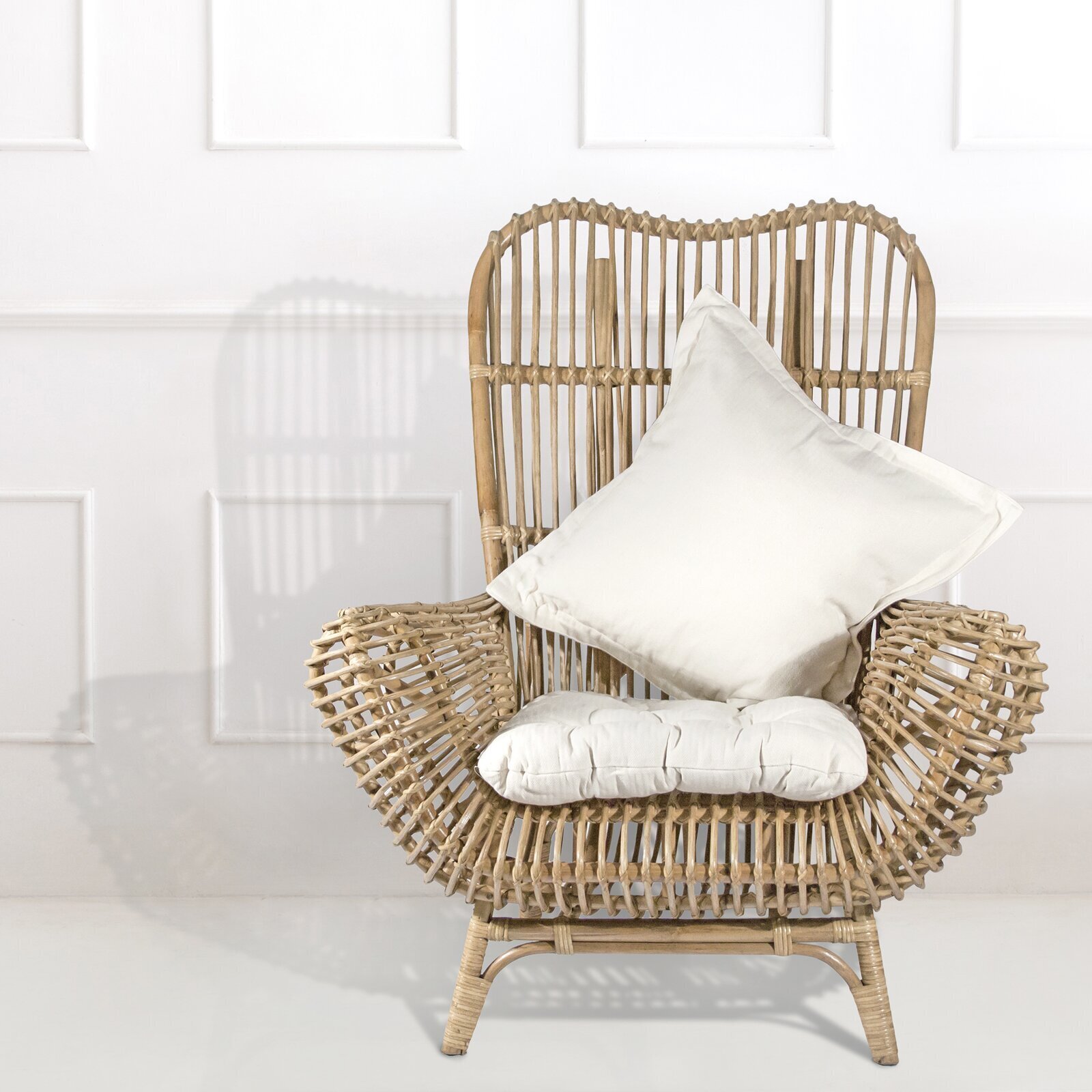 Modern High Back Rattan Chair