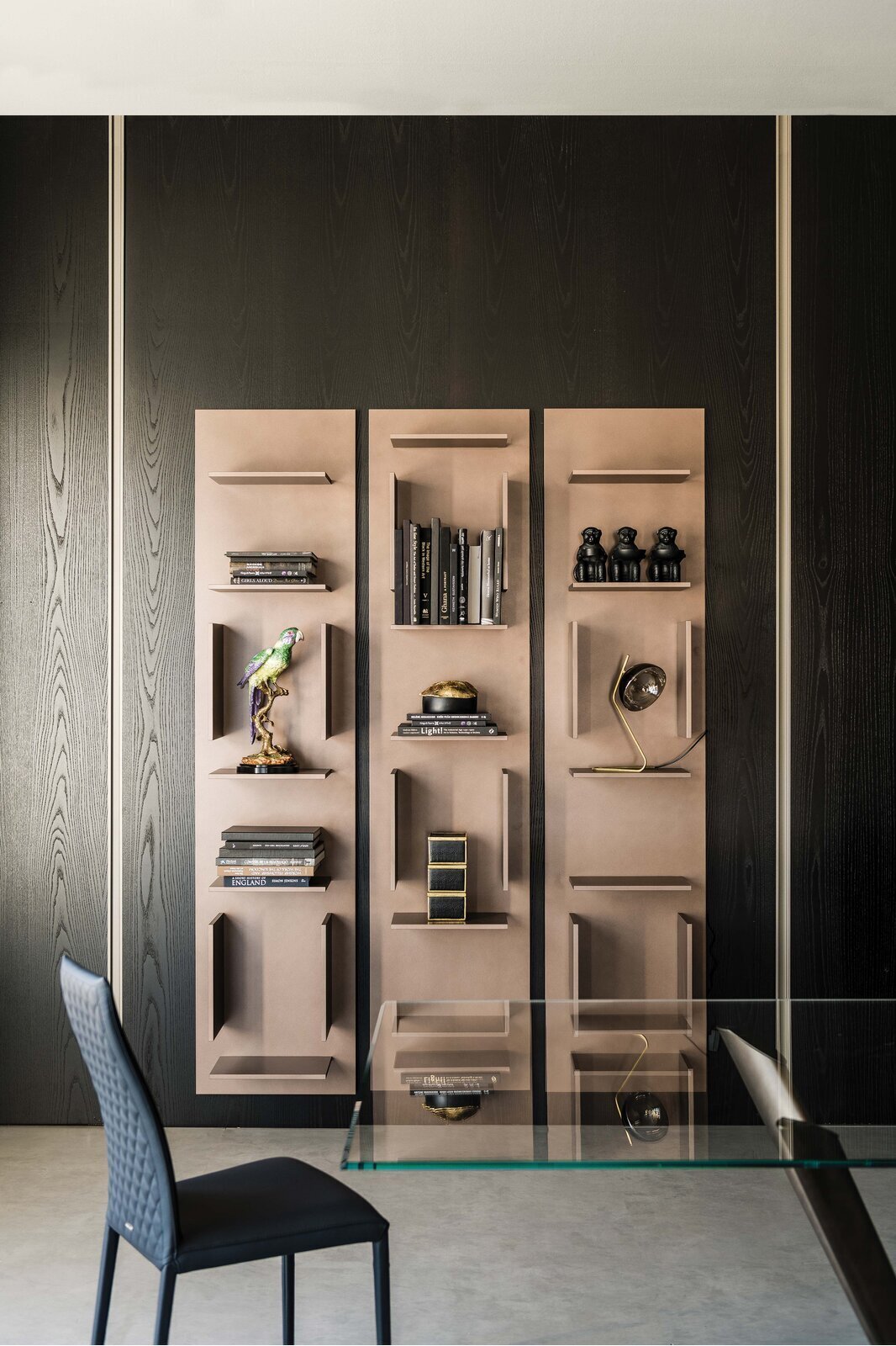 Narrow Panel Backed Wall Mounted Bookcase