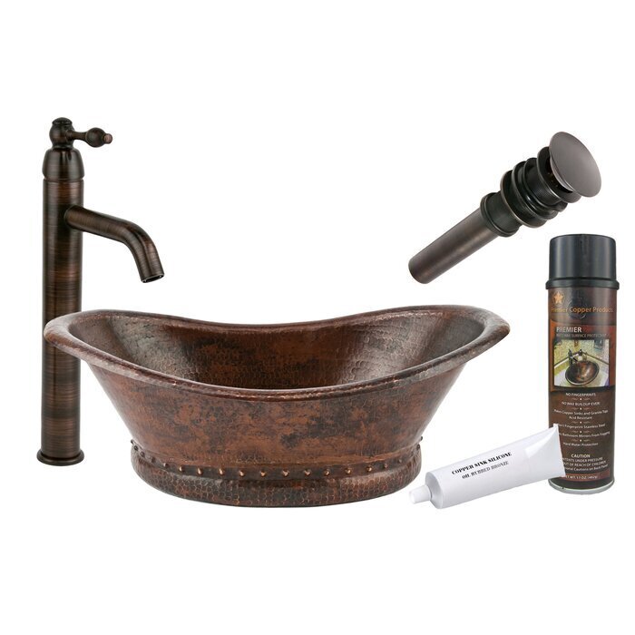 Oil Rubbed Bronze Rustic Bathroom Sink and Faucet 