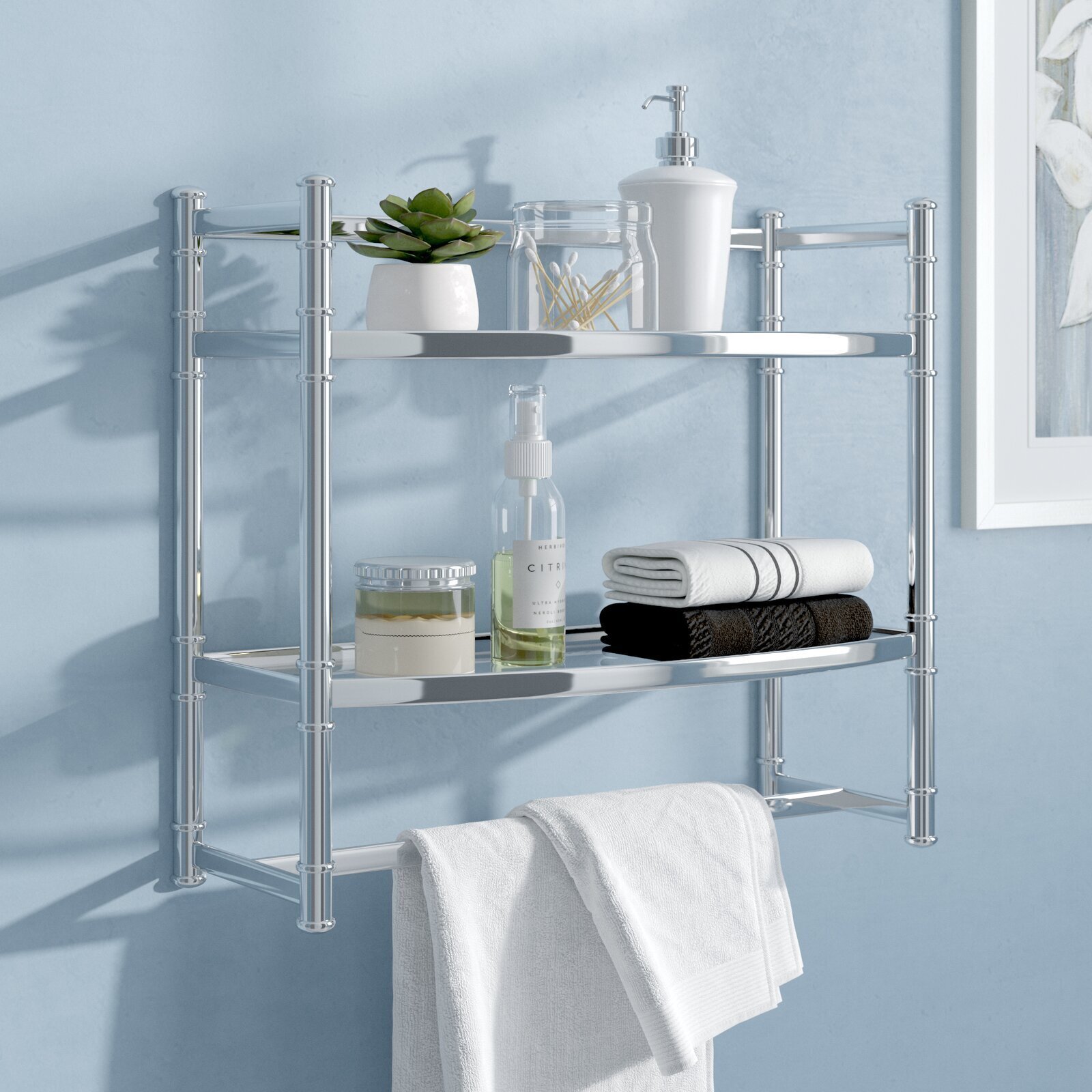 Practical Bathroom Glass Shelf