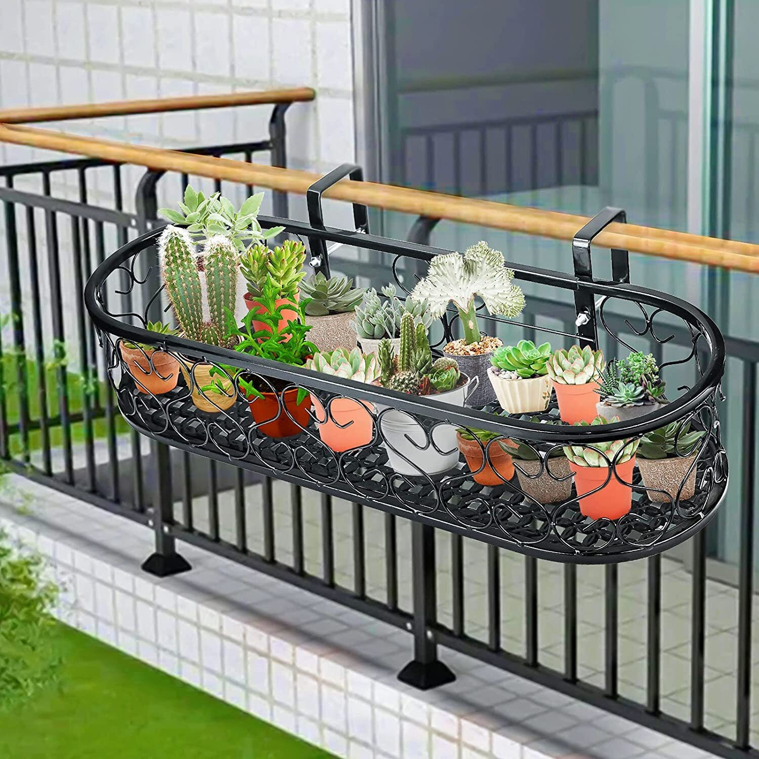 Rounded Wrought Iron Planter Box