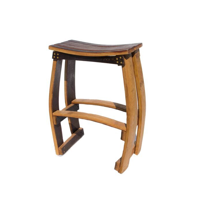 Rustic Wine Barrel Bar Stool