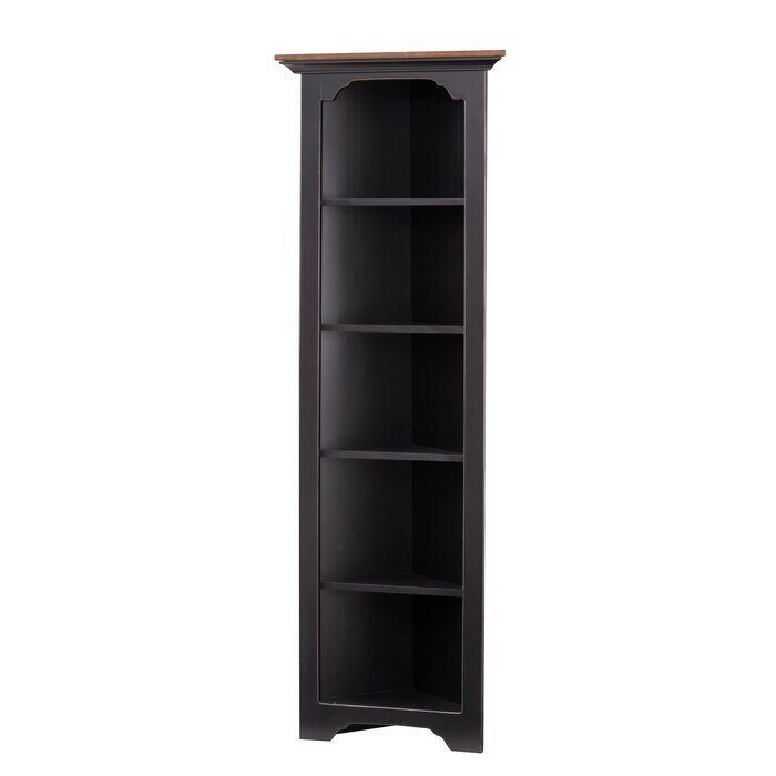 Scalloped Black Corner China Cabinet