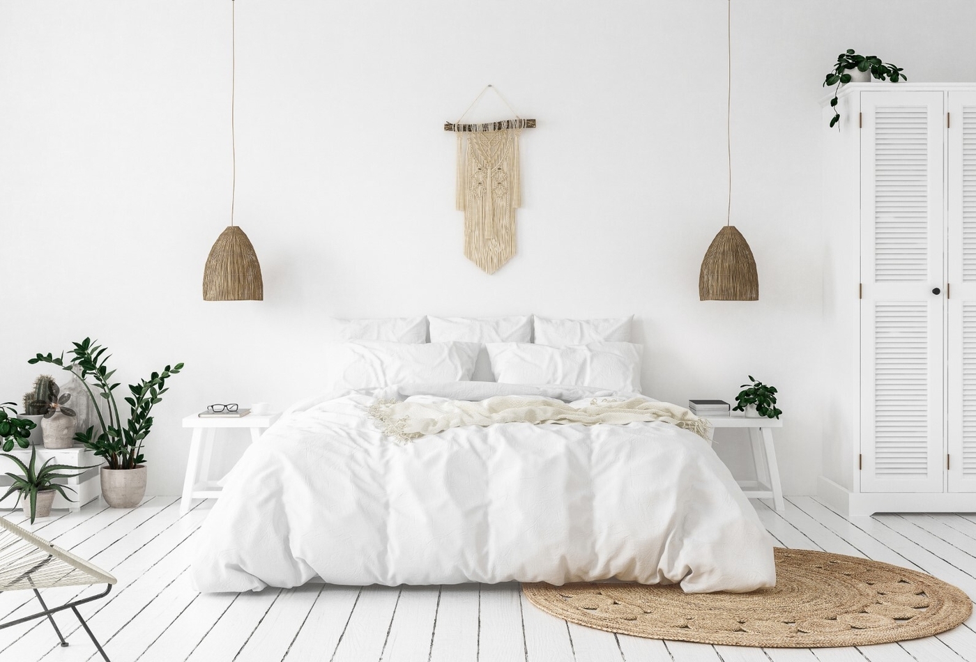 Scandi boho style bedroom