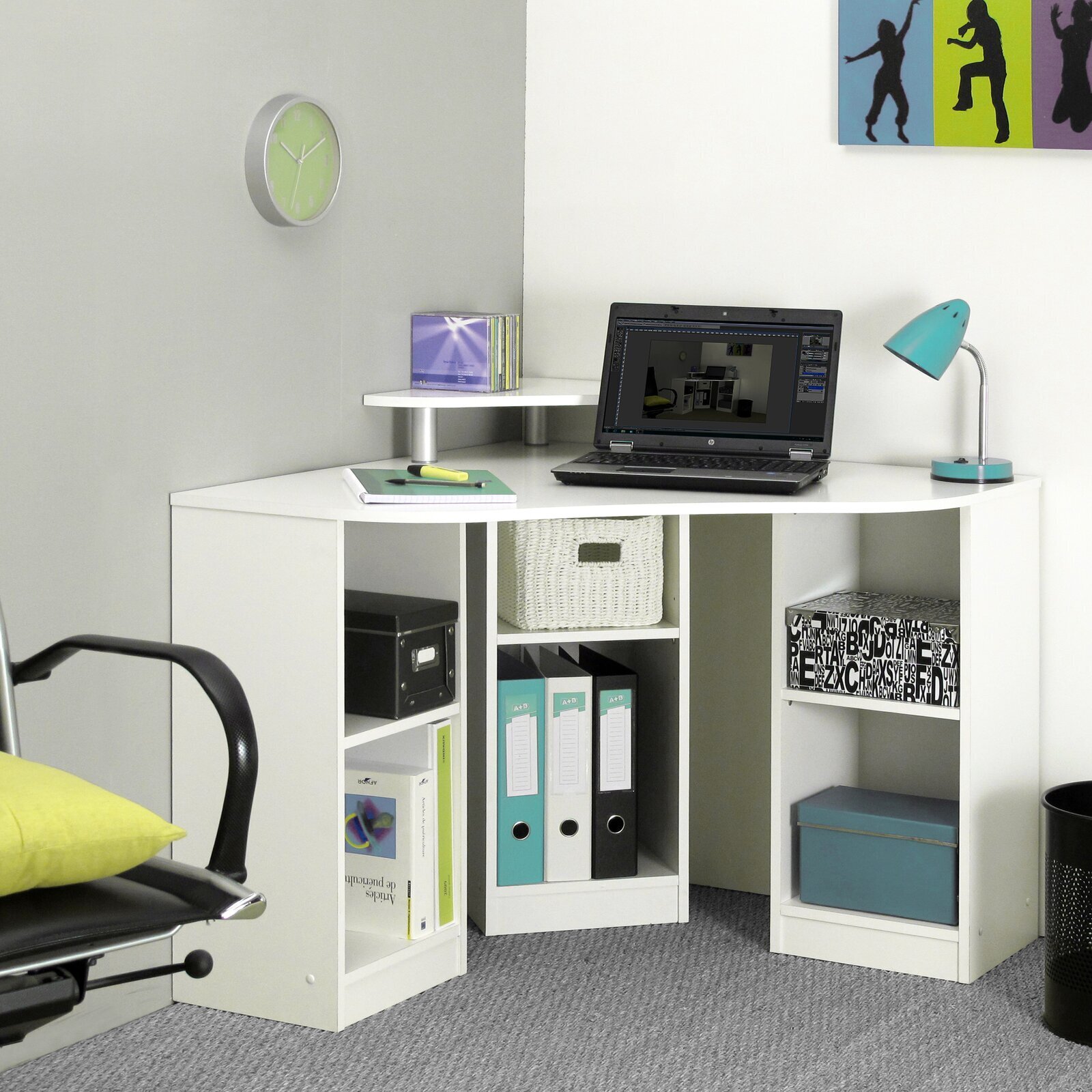 Shelved Kids Corner Desk