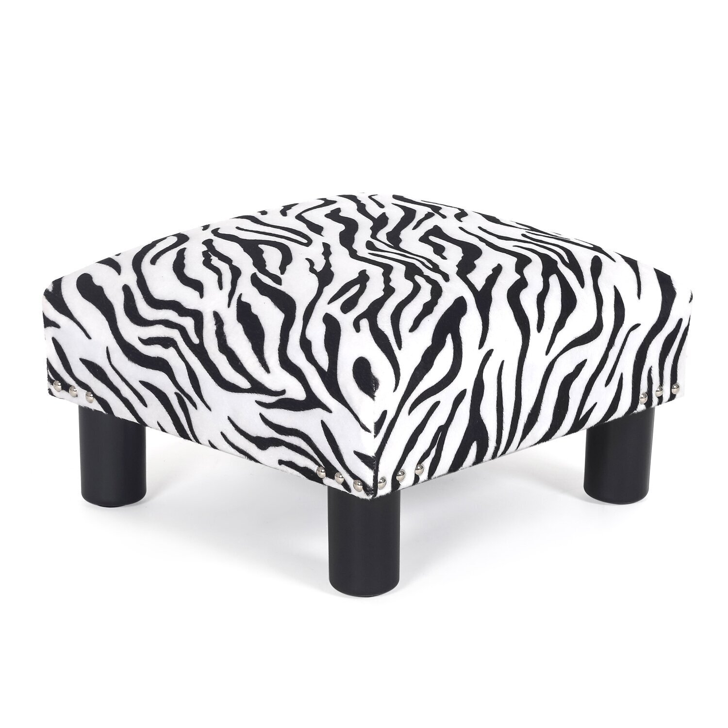 Short Zebra Print Ottoman