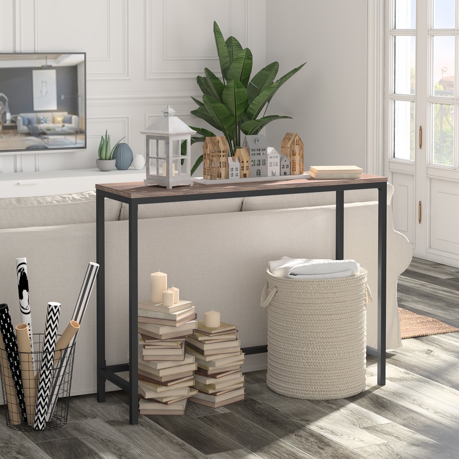Sleek Slender Retro Industrial Table