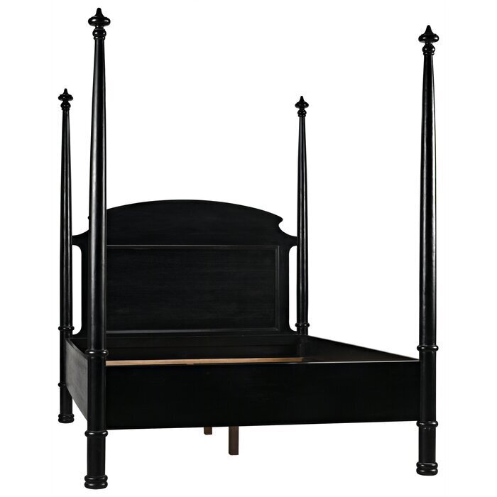 Traditional Hand Carved Solid Mahogany Four Poster Bed 