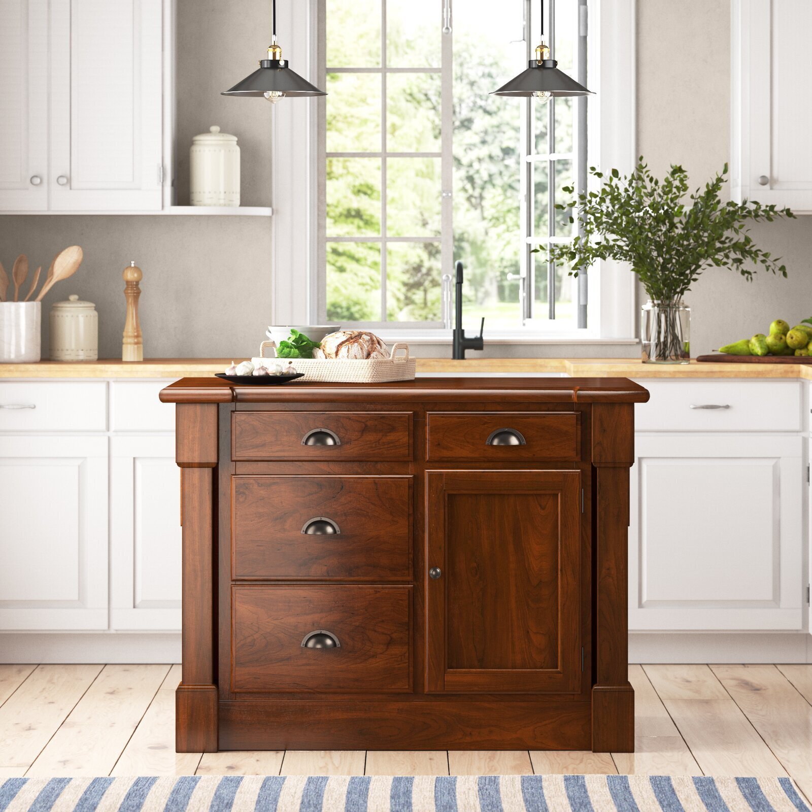 Traditional Leaf Kitchen Island