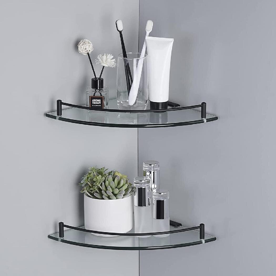 Triangle Corner Glass Shelves