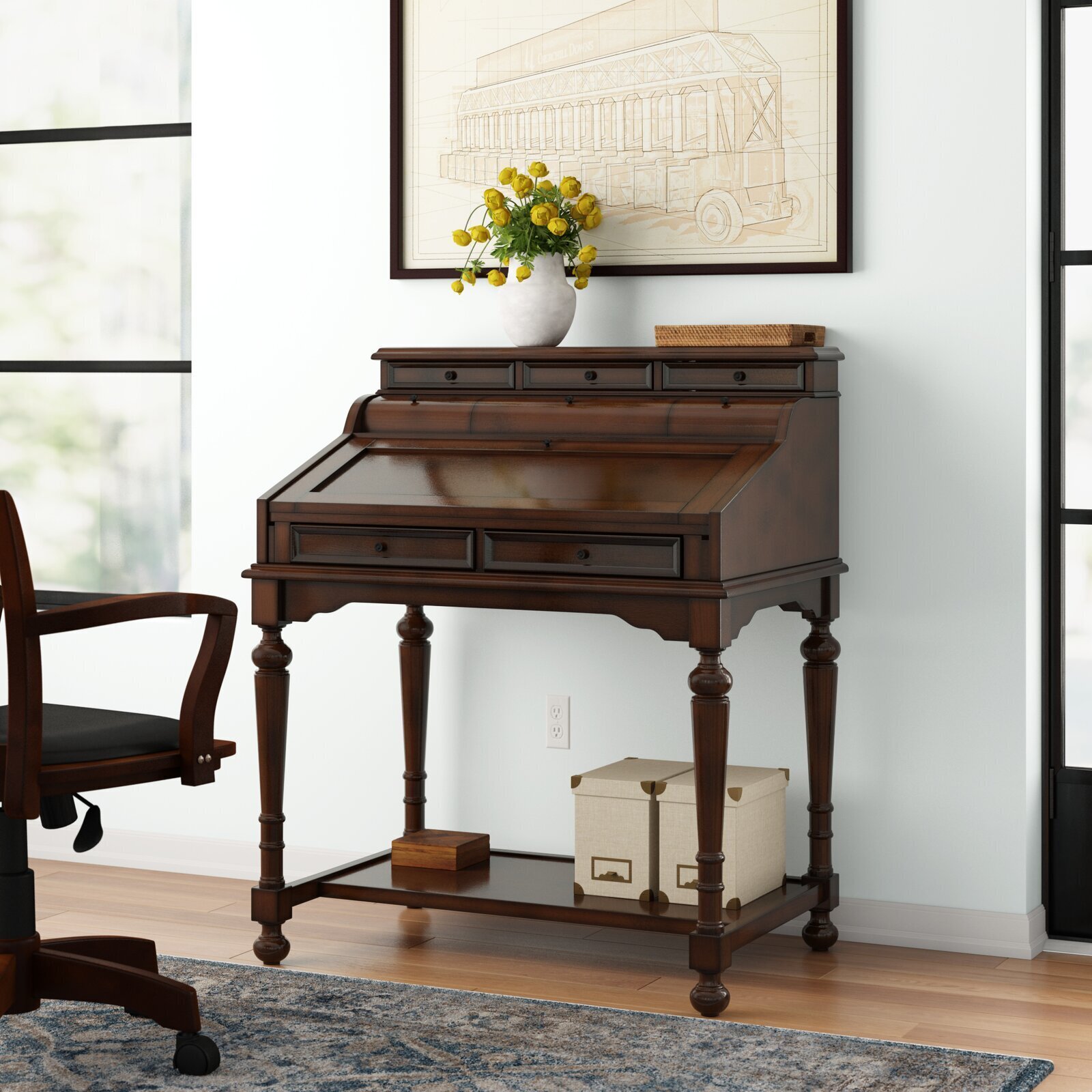Vintage Inspired Secretary Desk