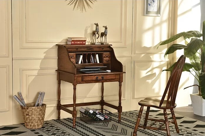 Vintage Solid Walnut Wood Desk