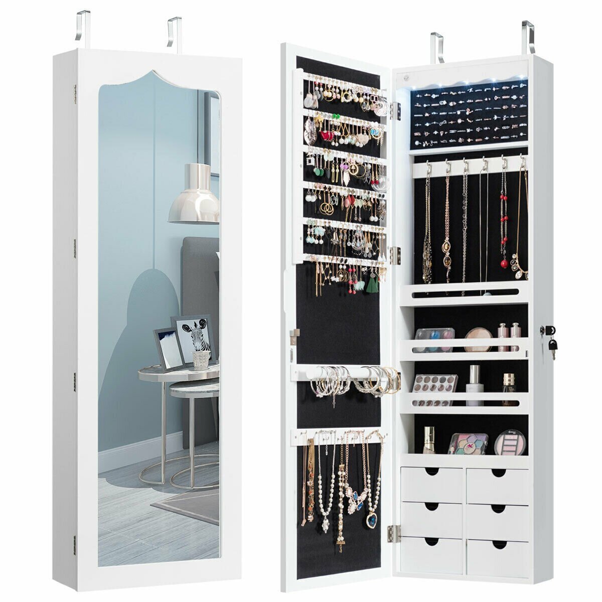 Wall Mounted, Mirrored Cabinet 