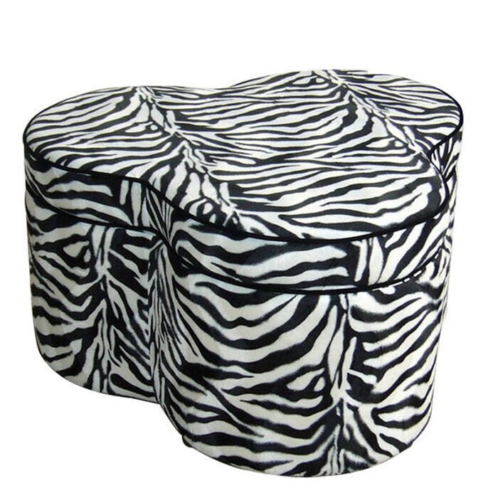 Zebra Animal Print Storage Ottoman