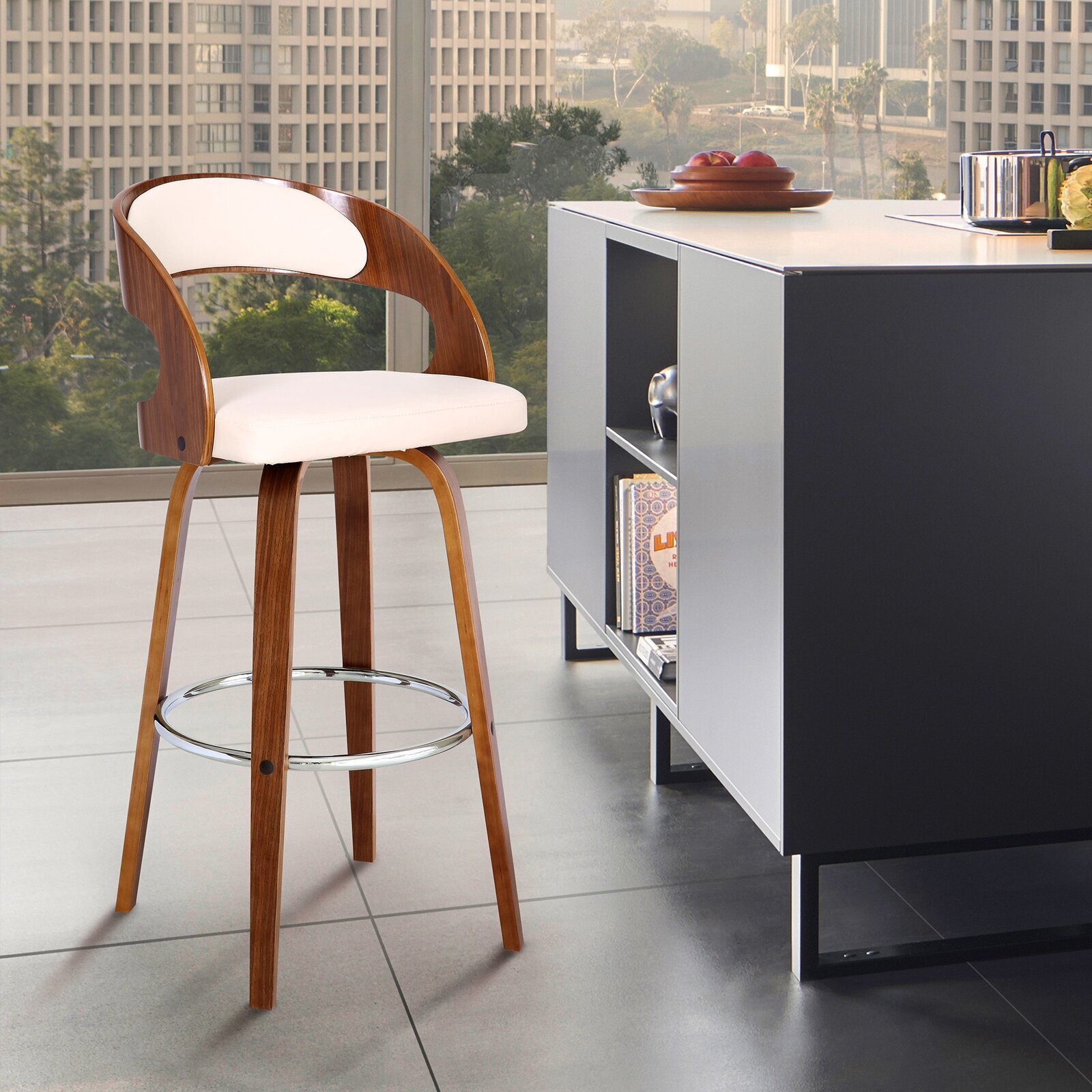 Mixed Material Contoured Minimliastic Bar Seat