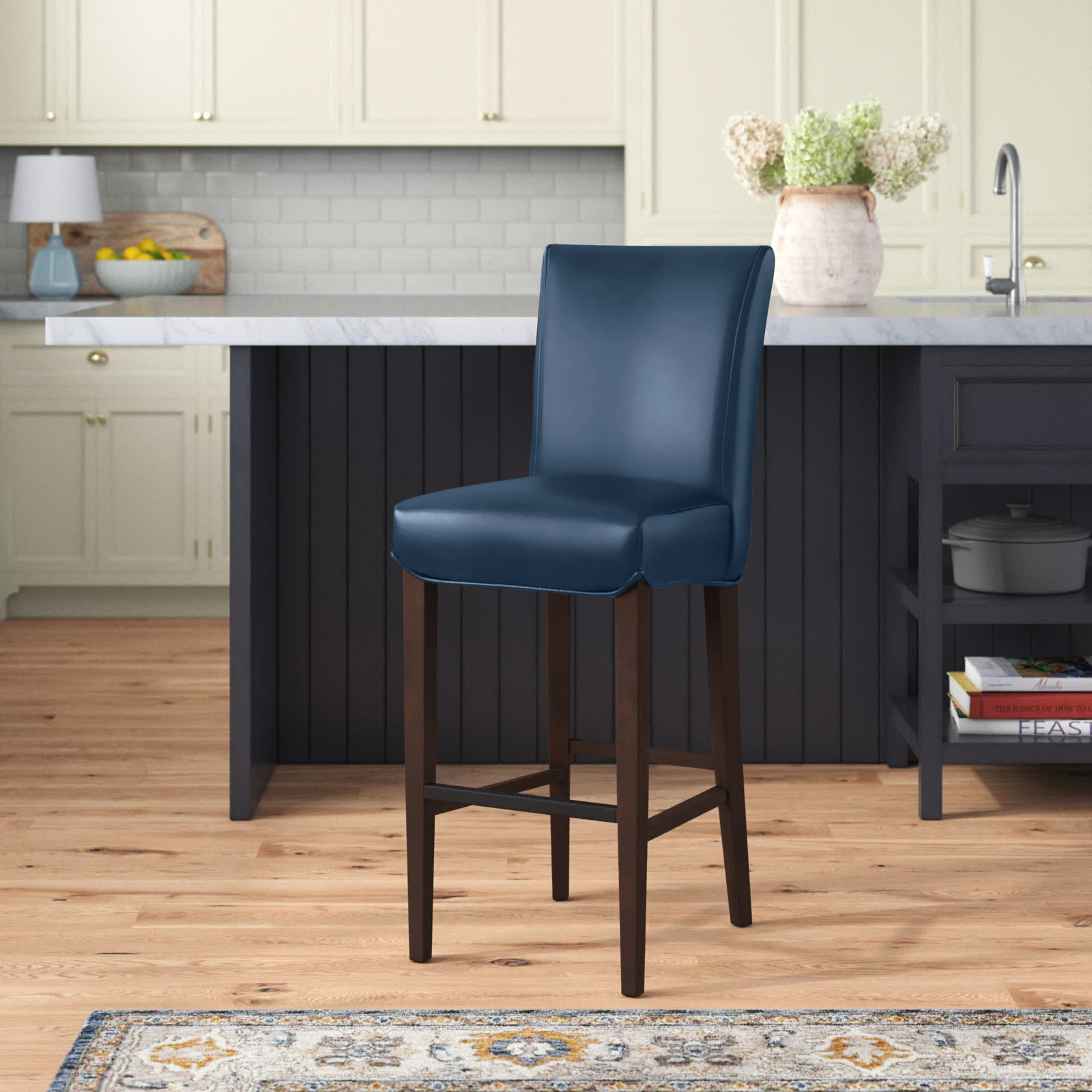Traditional Tall Armless Full Back Barstool