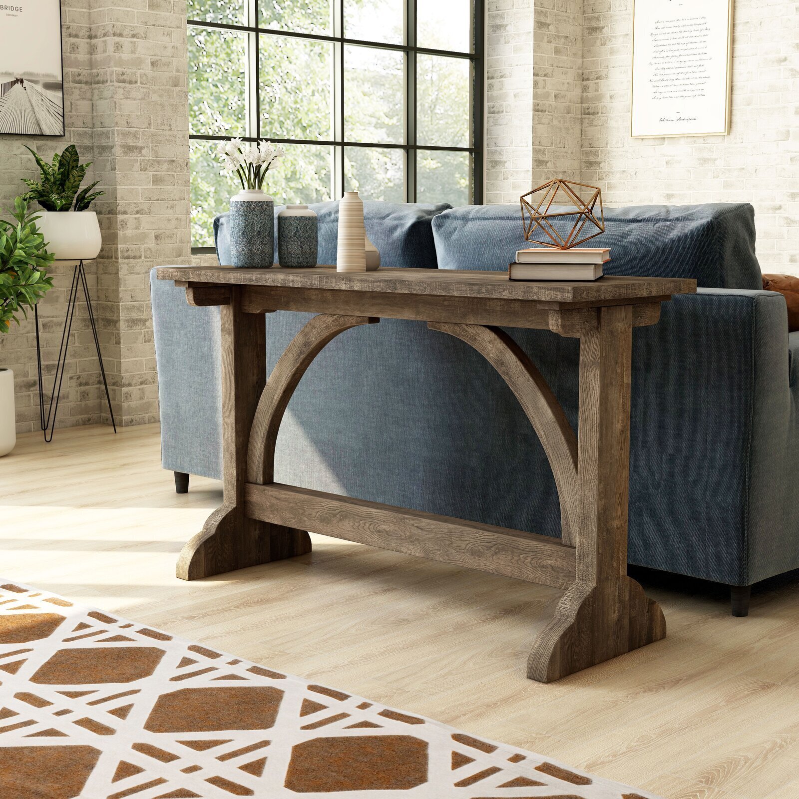 American Style Farmhouse Console Table  