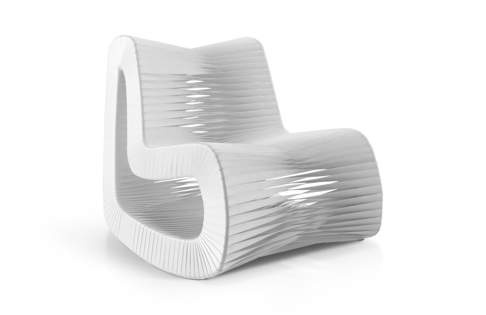 Armless Rocking Chair With Flat Strap Design