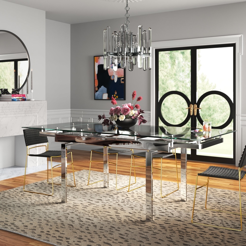 Glass And Metal Dining Tables