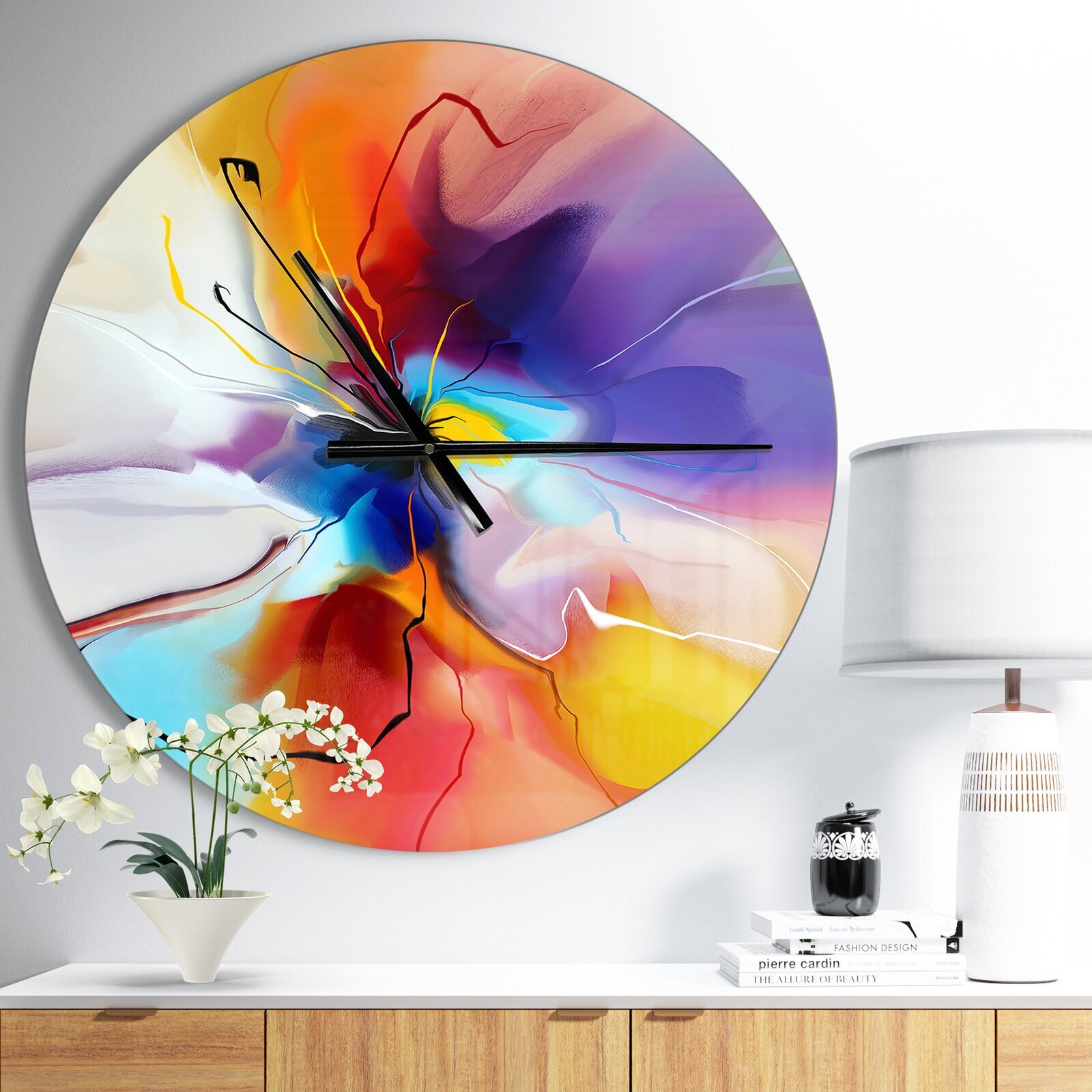Big Floral Wall Clock