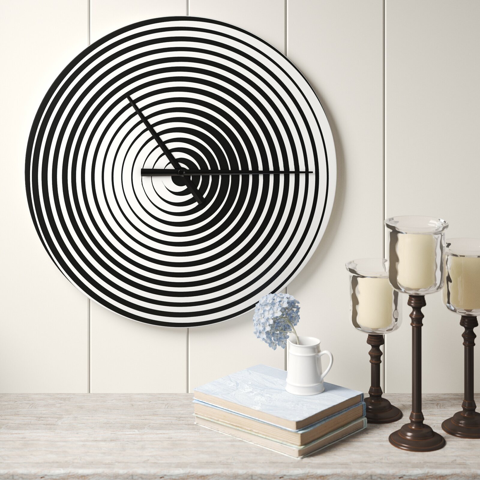 Black and White Modern Oversized Wall Clock 
