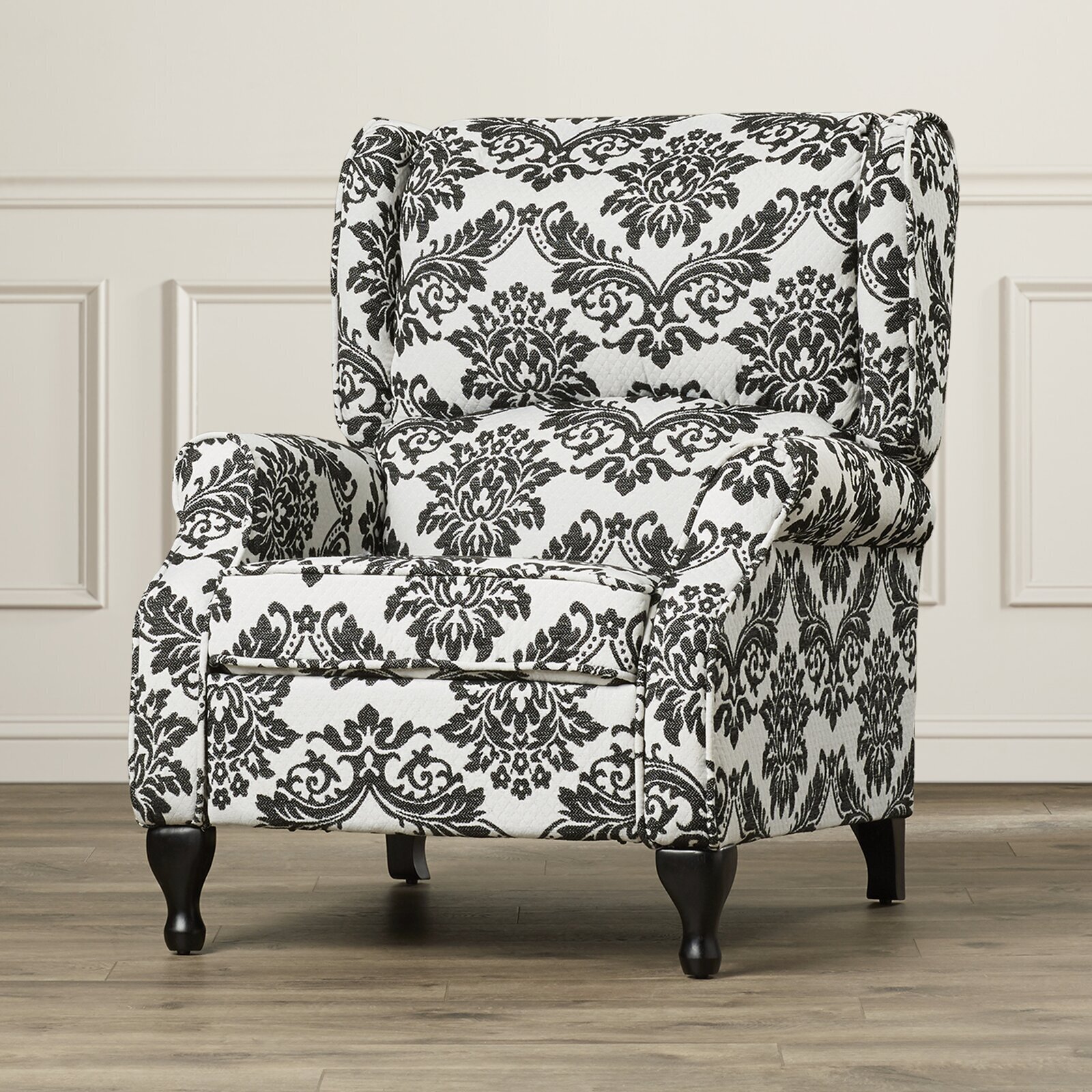 Black and White Small Bedroom Recliner 