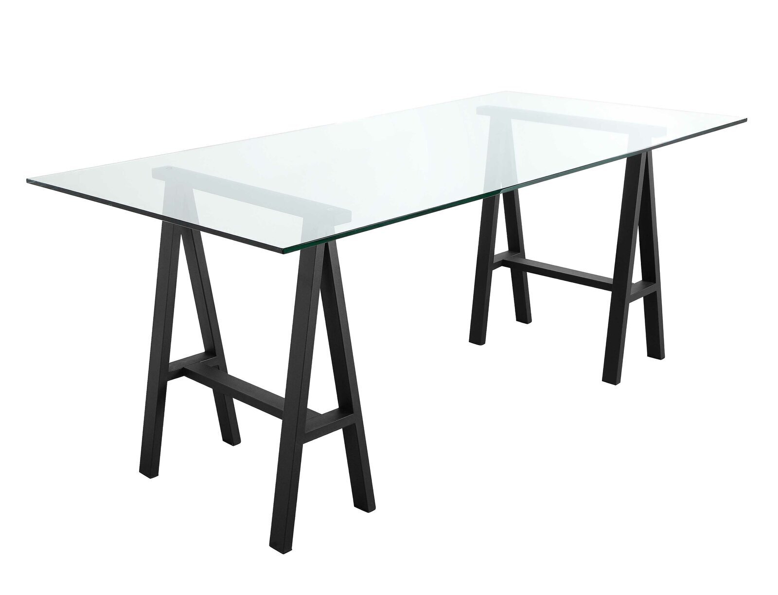 Black Leg Glass Executive Desk