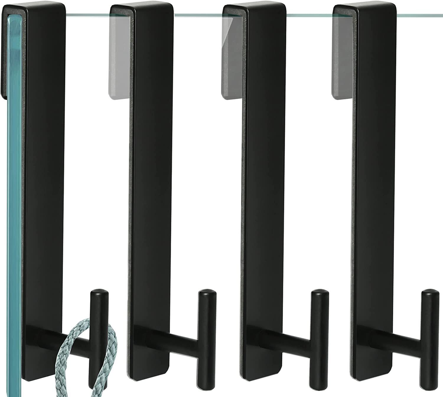 Black Towel Rack for Glass Shower Door 