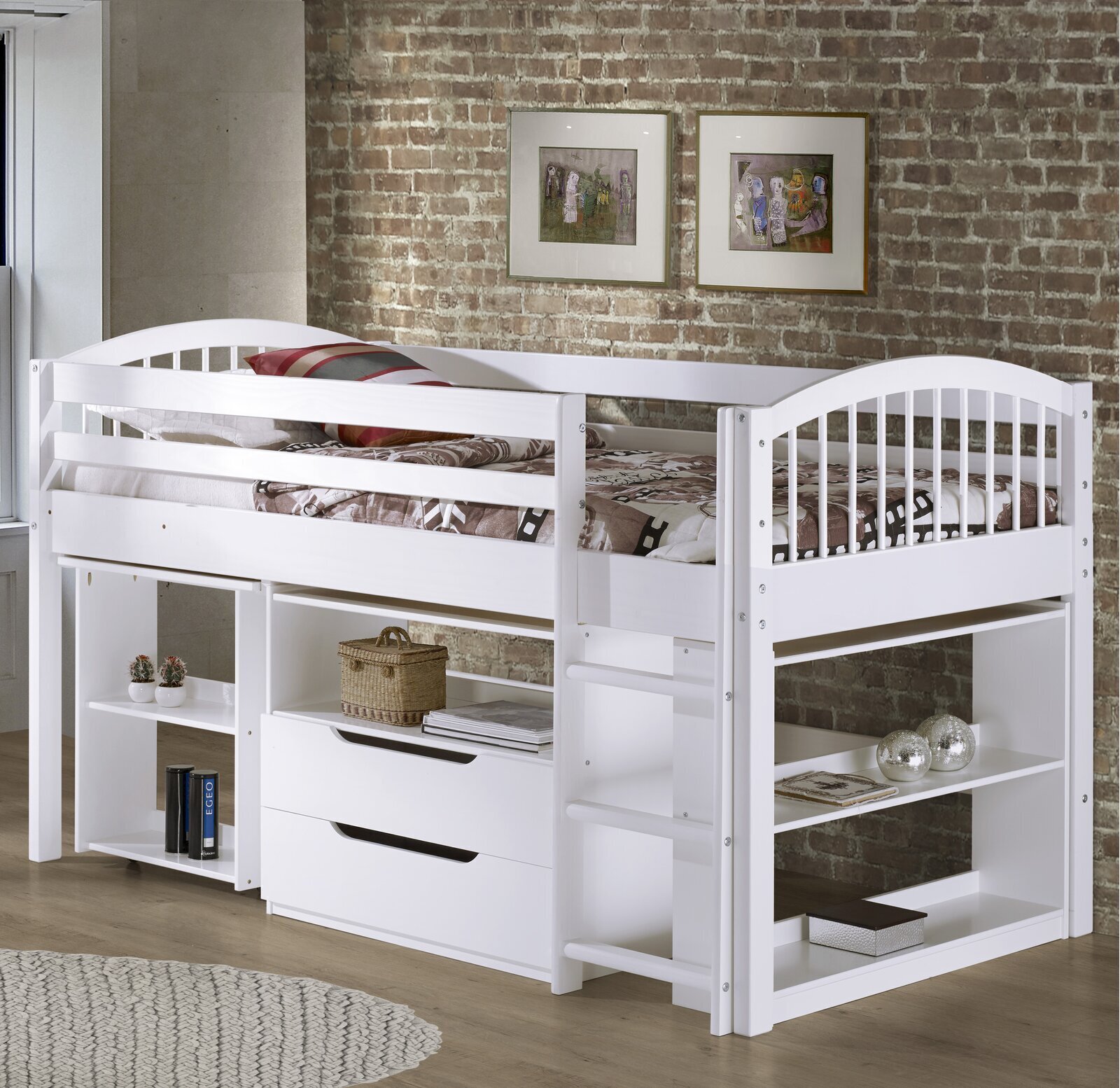 Canopy Loft Bed with Desk and Dresser 