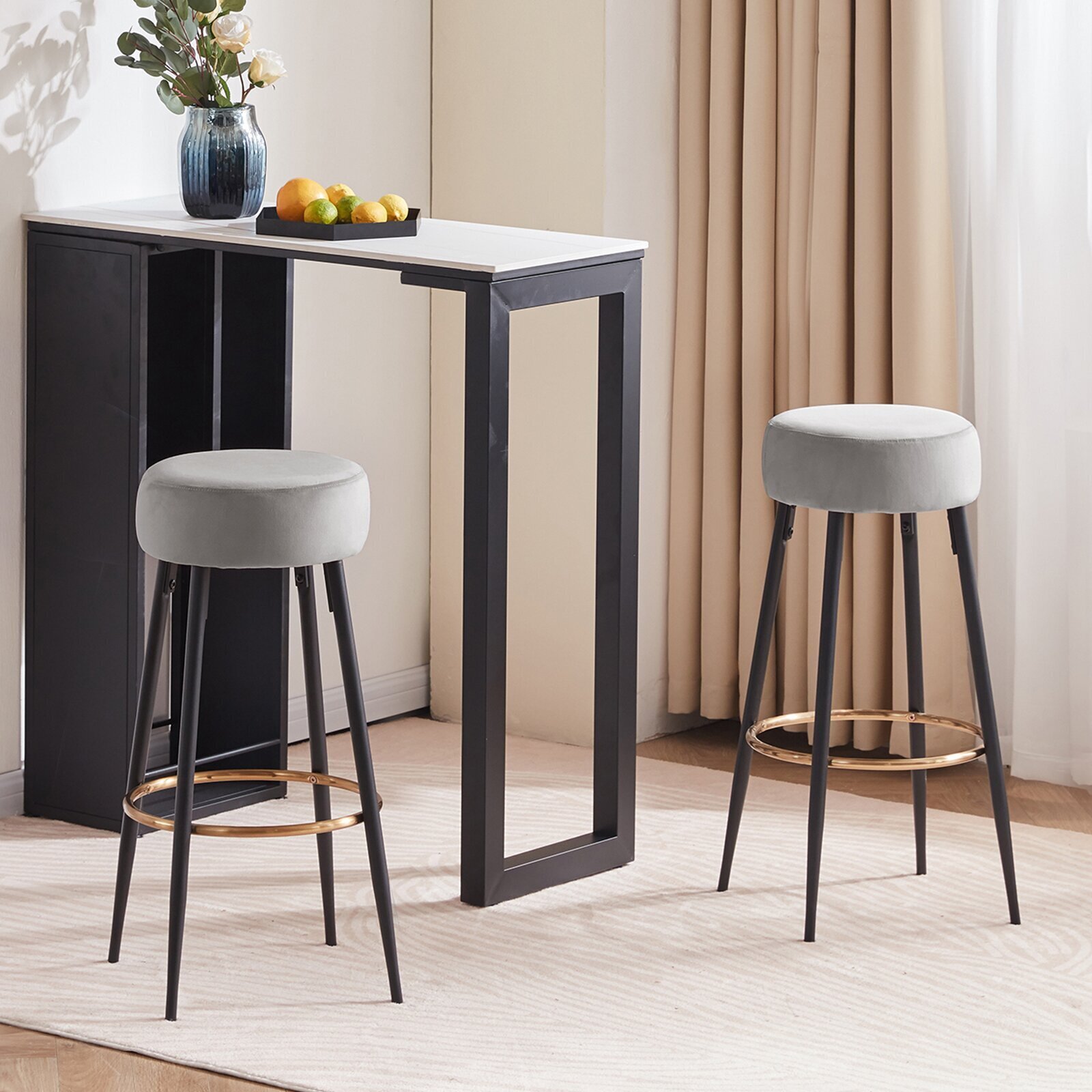 Cast Iron Bar Stools With Velvet Seats