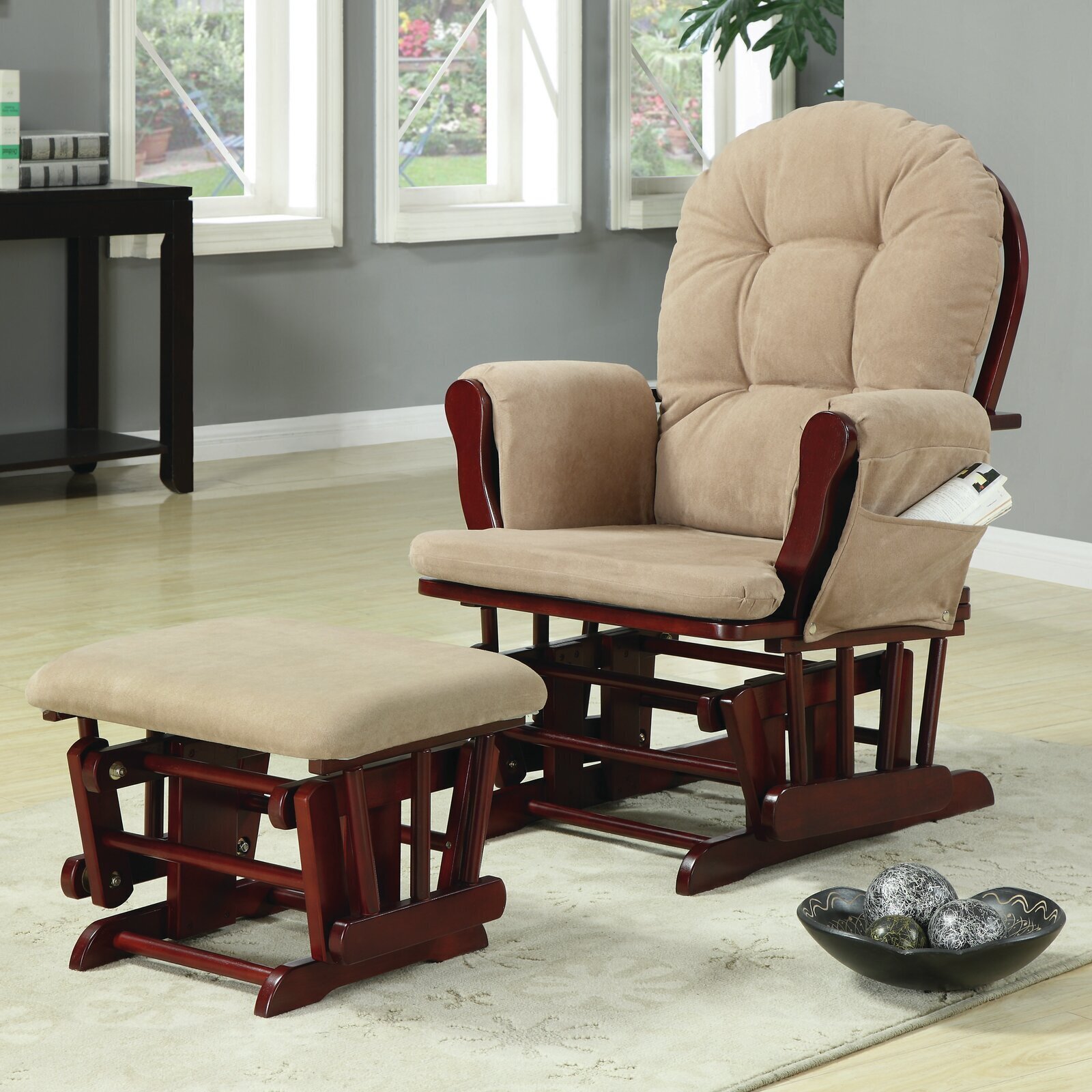 Cherry Wood Glider Rocker