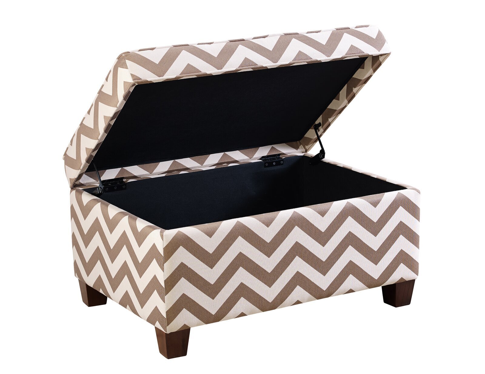 Chevron Print Storage Ottoman Chest