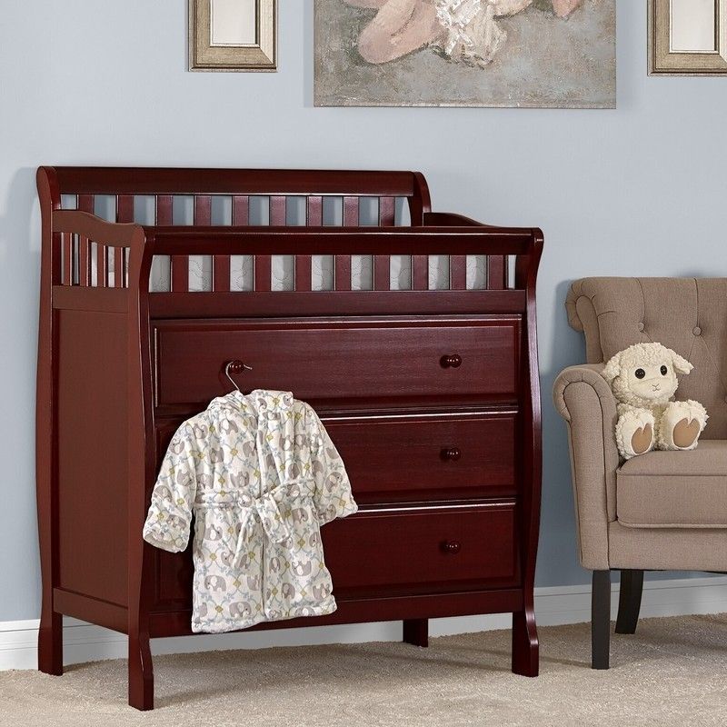 solid wood dresser changing table low voc water-based finish eu Amish San Marino Seven Drawer Changing Dresser