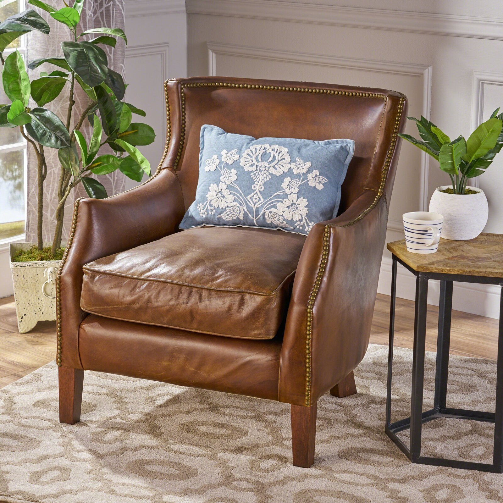 Club Chair with Flared Silhouette