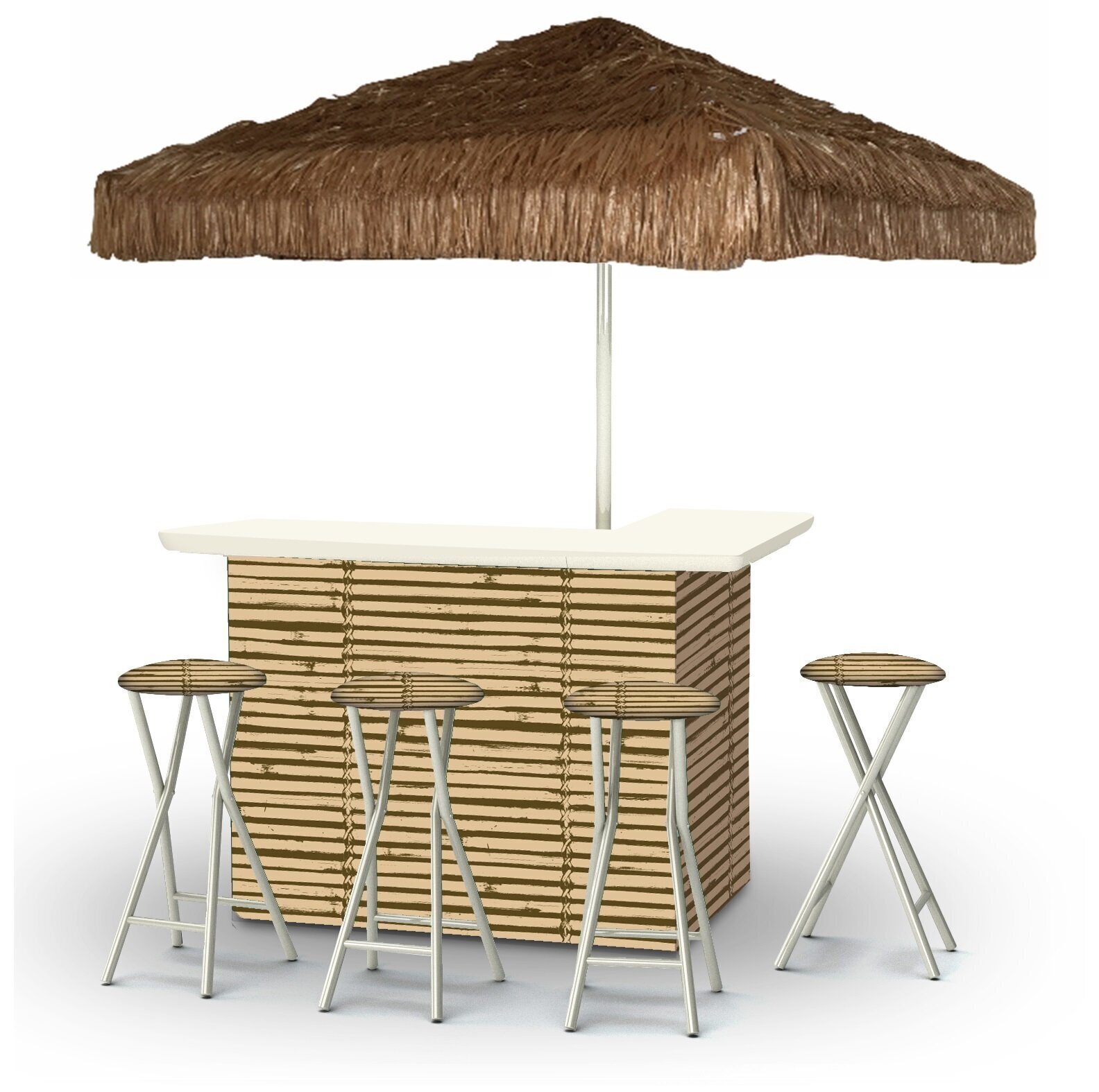 Collapsible Outdoor Tiki Bar Set