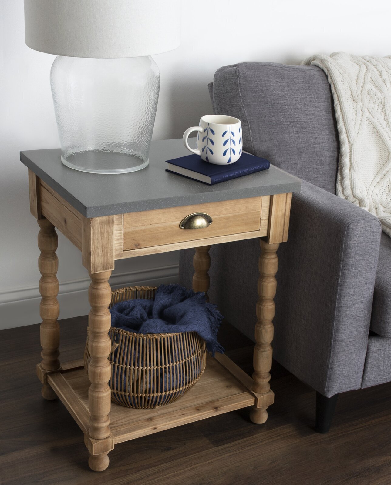 Colonial Furniture Style End Table With Drawer