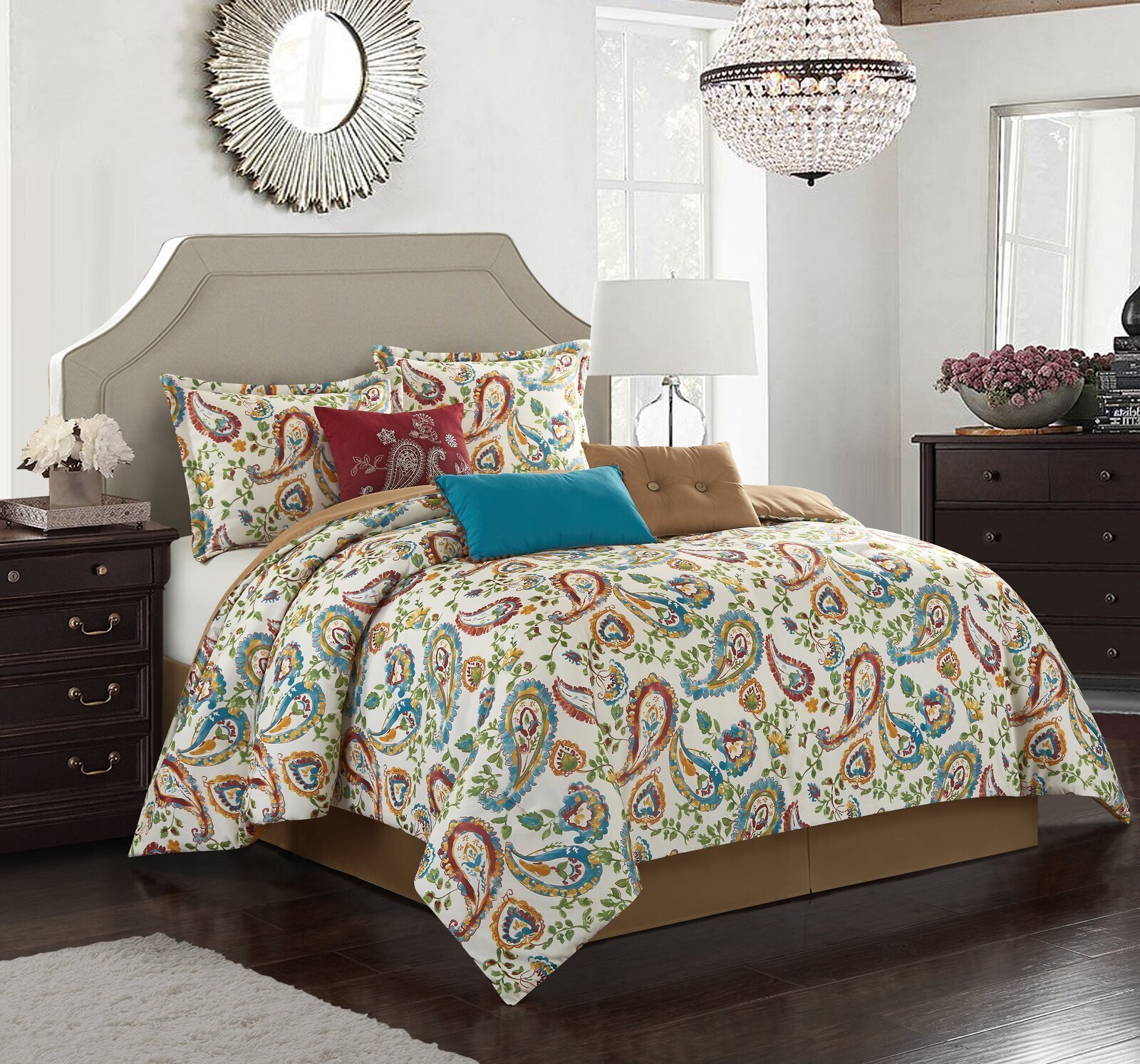 Colorful Blue Green Bedding