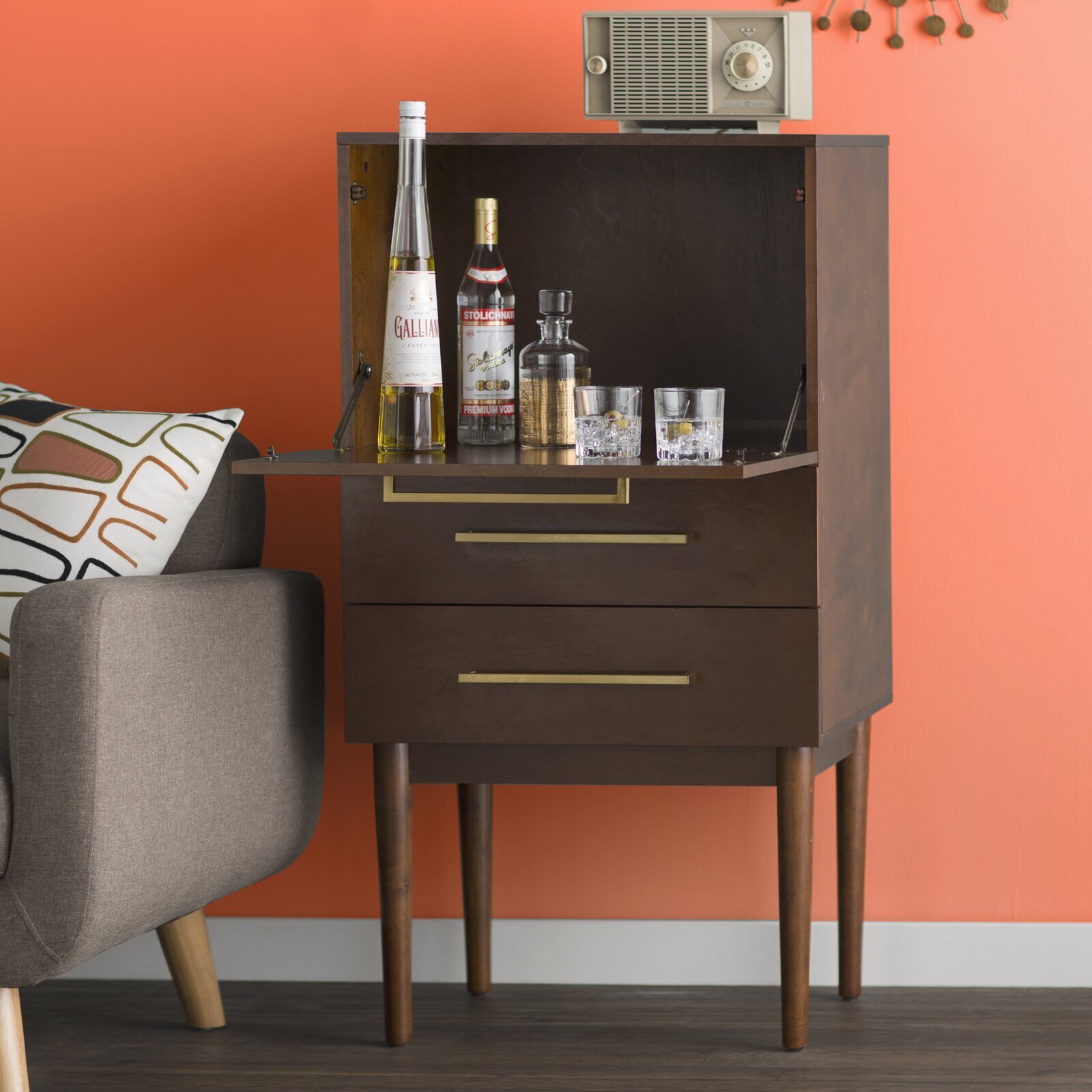 Contemporary Fold Out Bar