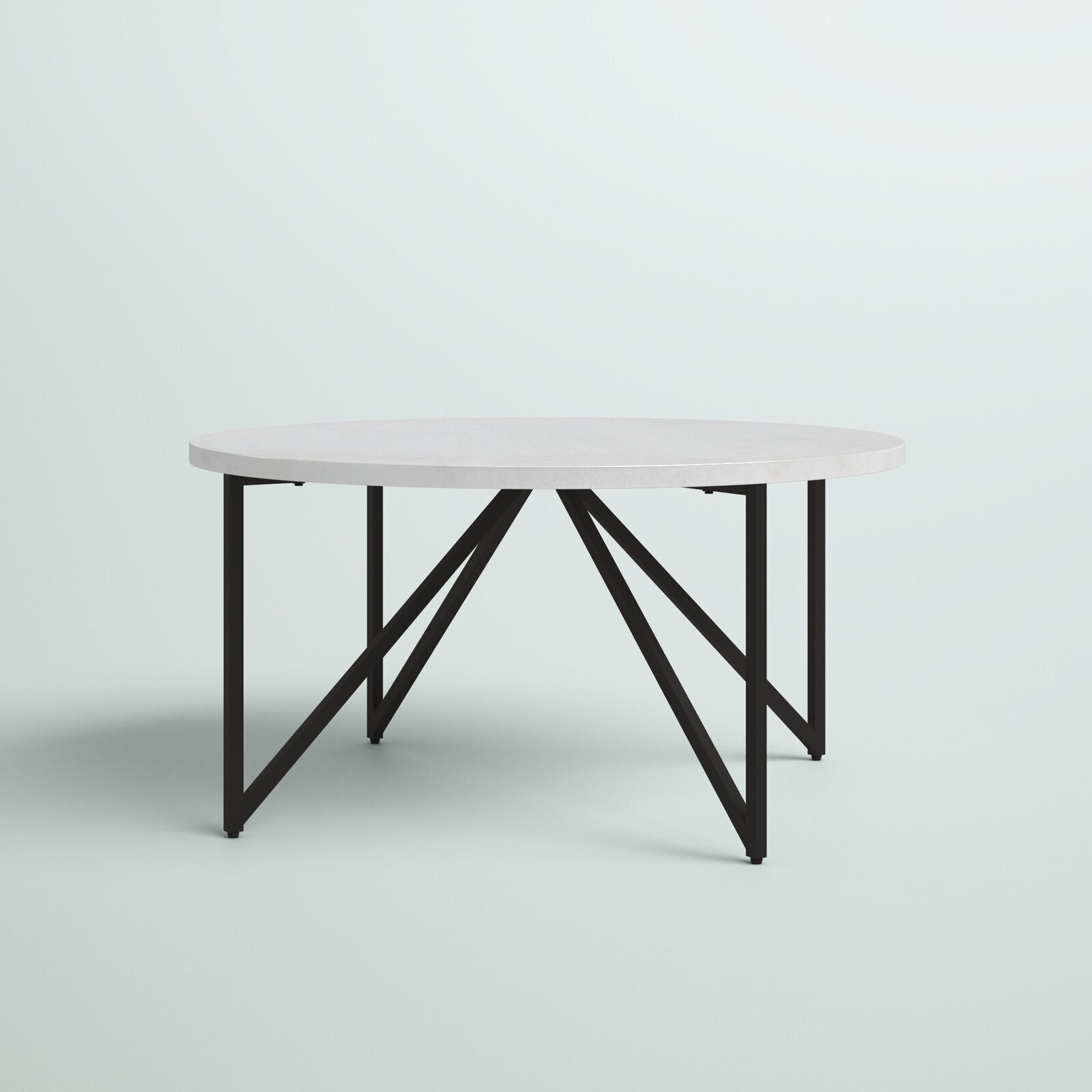 Contemporary Round Coffee Table with Marble Top