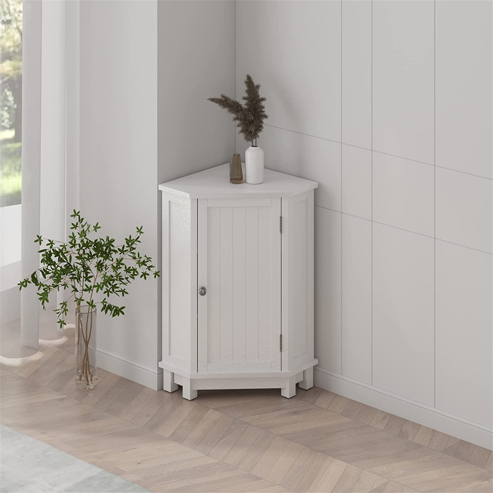 Corner Table With Cabinet Door