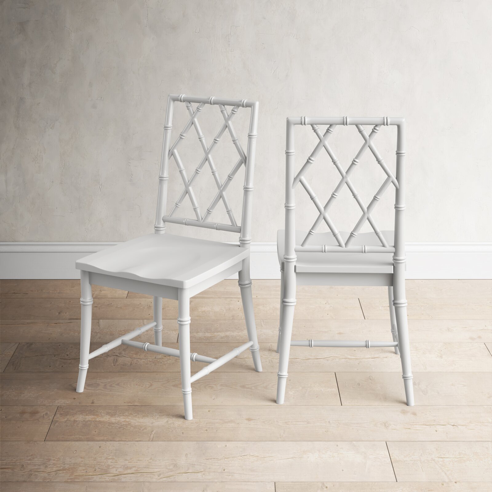 Cross Back Faux Bamboo Dining Chairs
