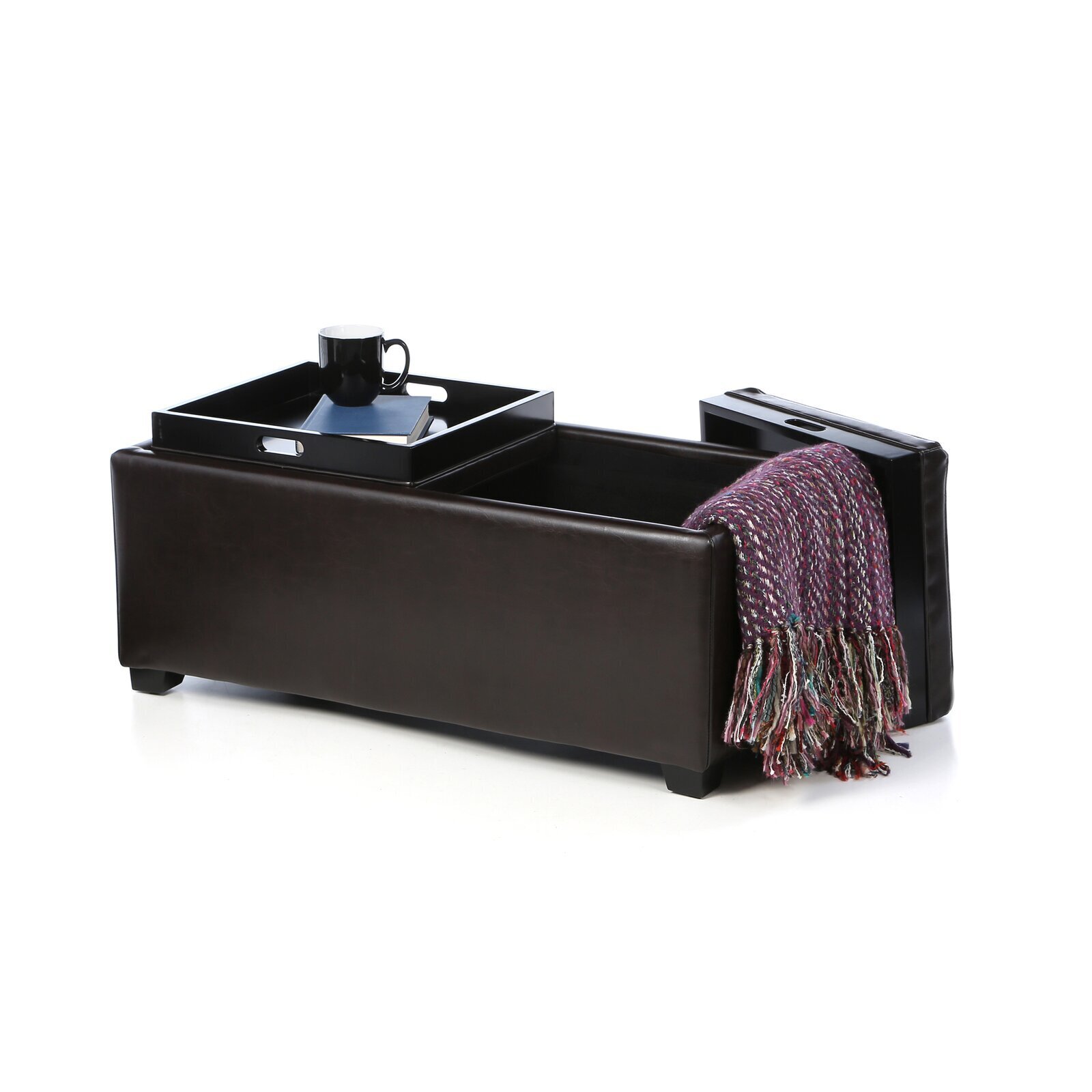 Double Inner Tray Ottoman Table
