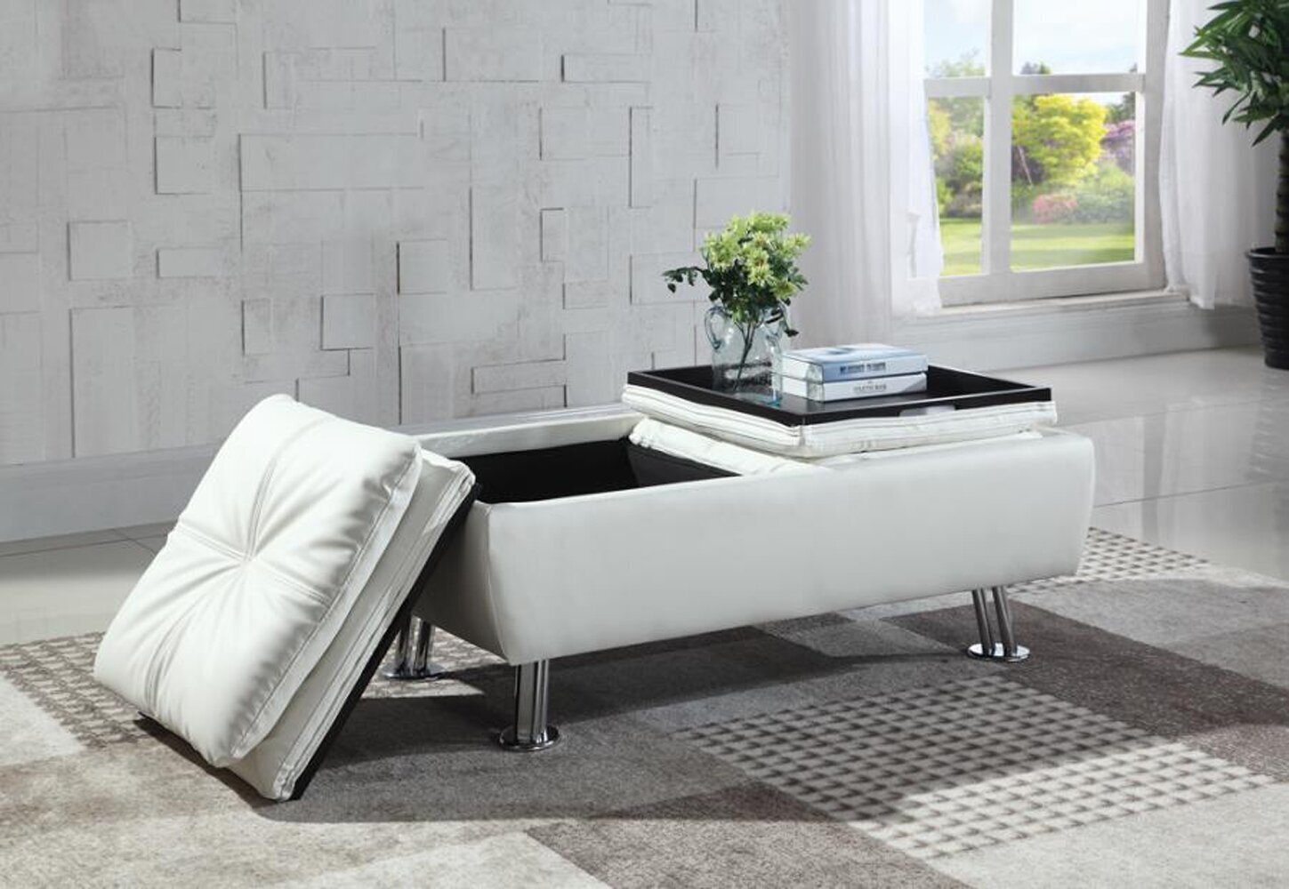 Dual Design Ottoman Coffee Table Combo
