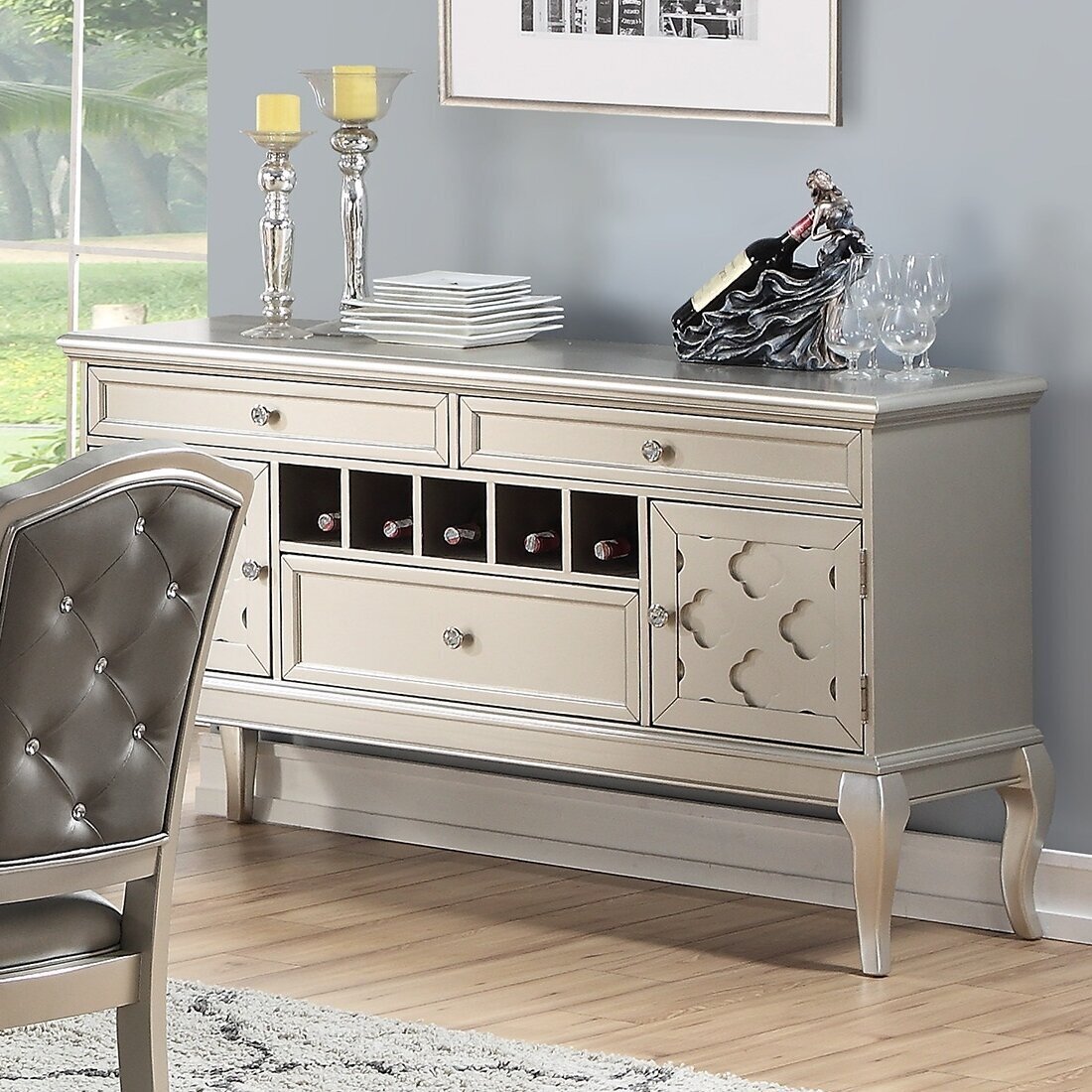 Elegant Sideboard Buffet With Wine Rack
