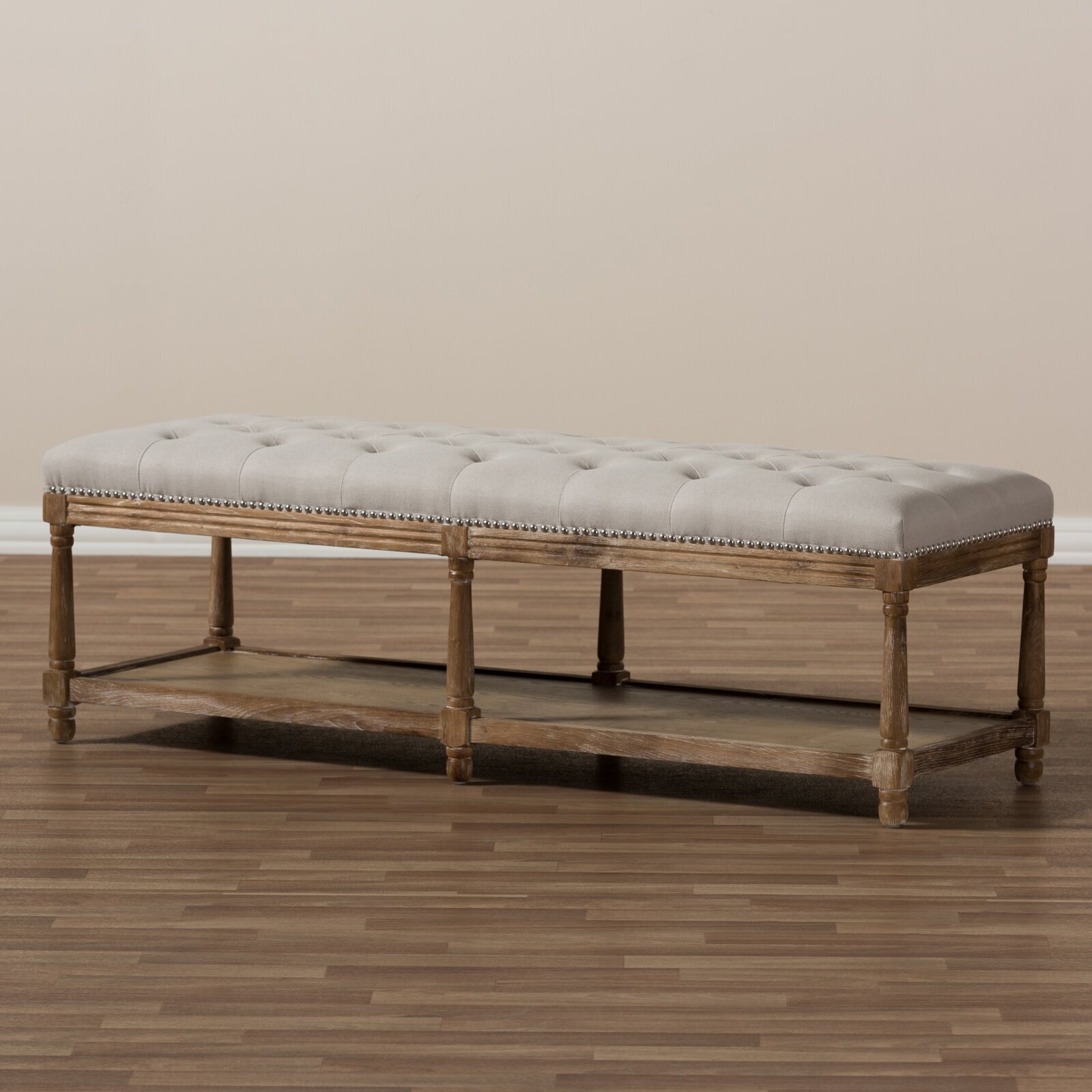 French Country Kitchen Table Bench Seating with Storage 