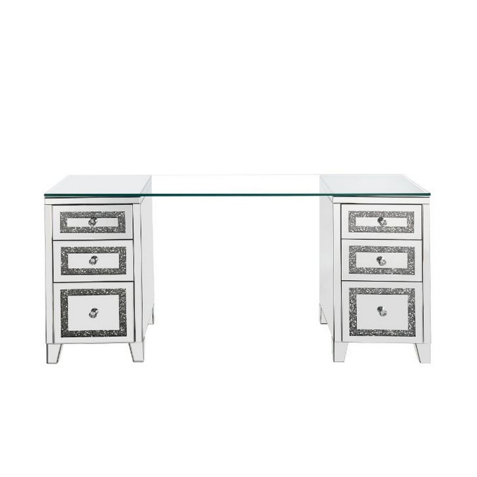 Glam Glass and Wood Desk