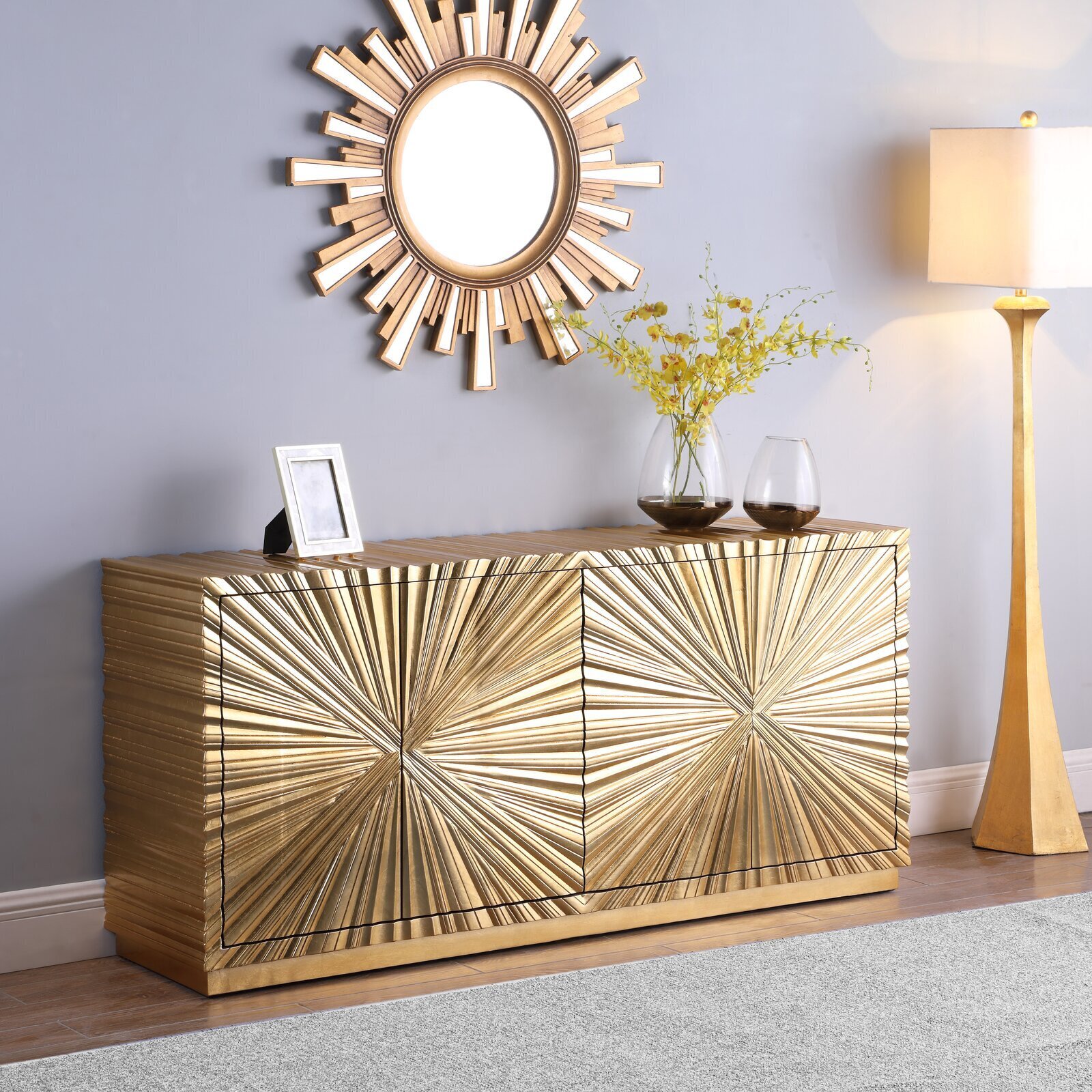 Gold Sunray Sideboard 
